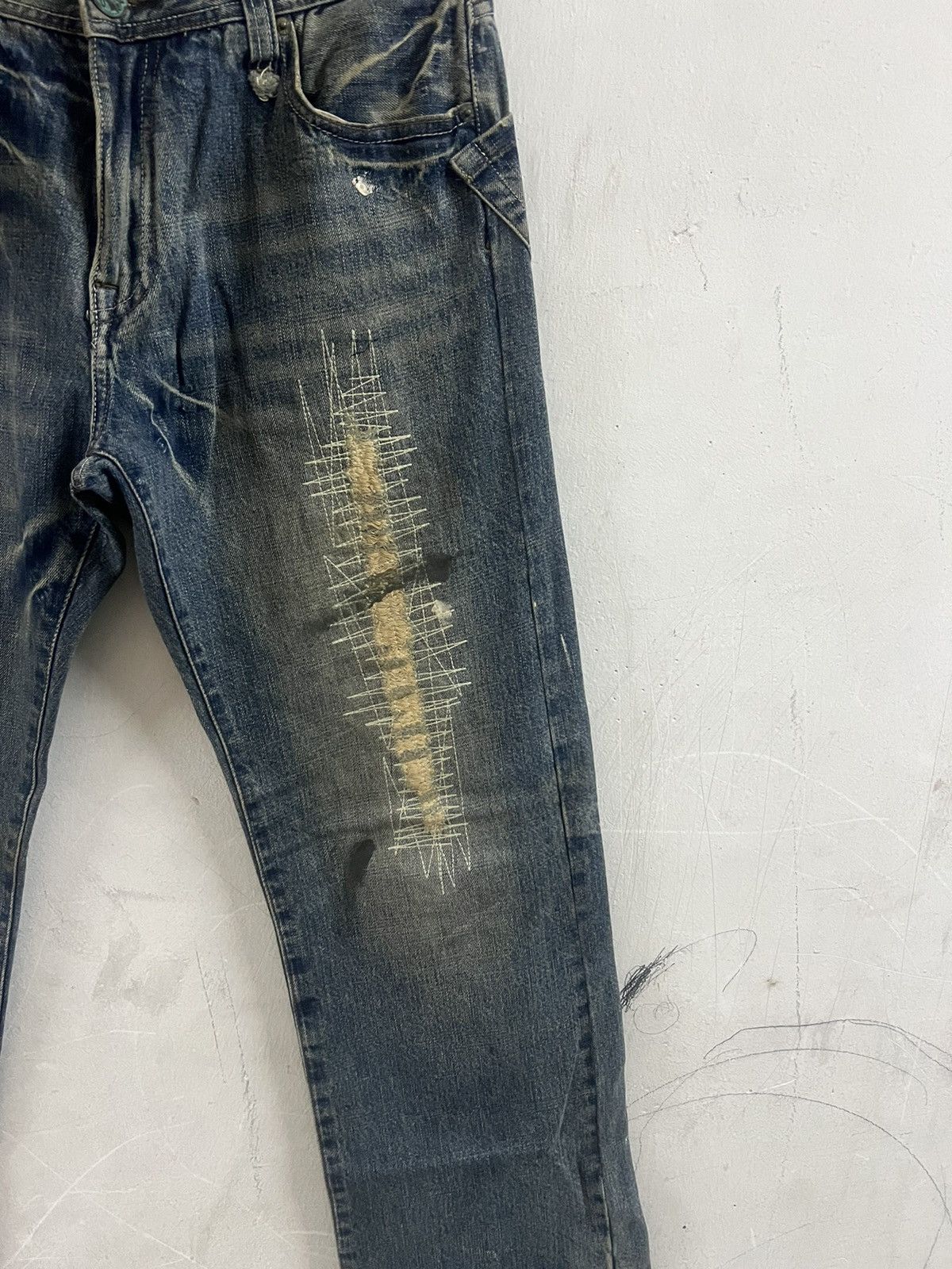 4GSELLER × Japanese Brand THRASHED JAPANESE BRAND DISTRESSED DENIM PANT Size US 30 / EU 46 - 4 Thumbnail