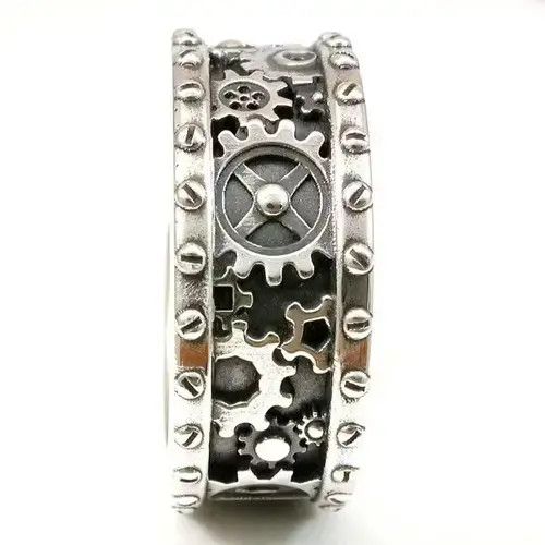 Other Custom Steampunk Gears Antique Plated Silver Ring Size ONE SIZE - 2 Thumbnail