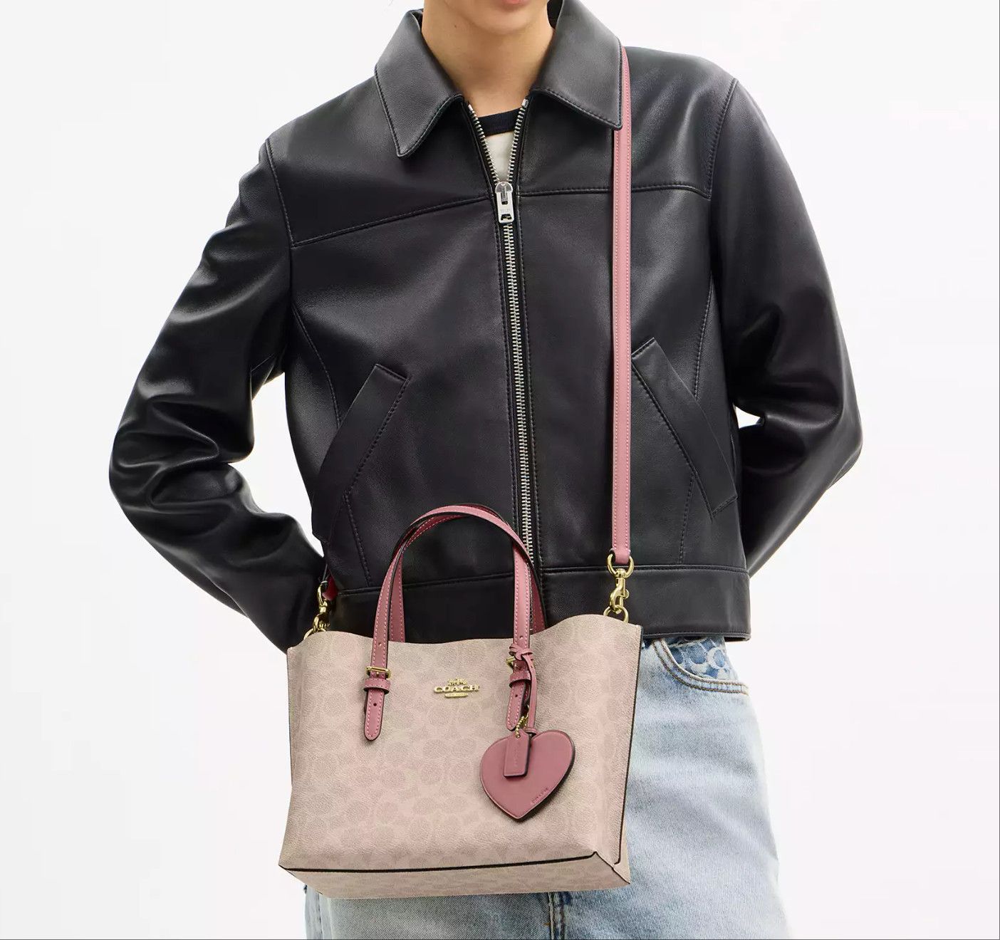 Coach Mollie Tote Bag 25 In Signature Canvas With Heart Charm Size ONE SIZE - 9 Thumbnail
