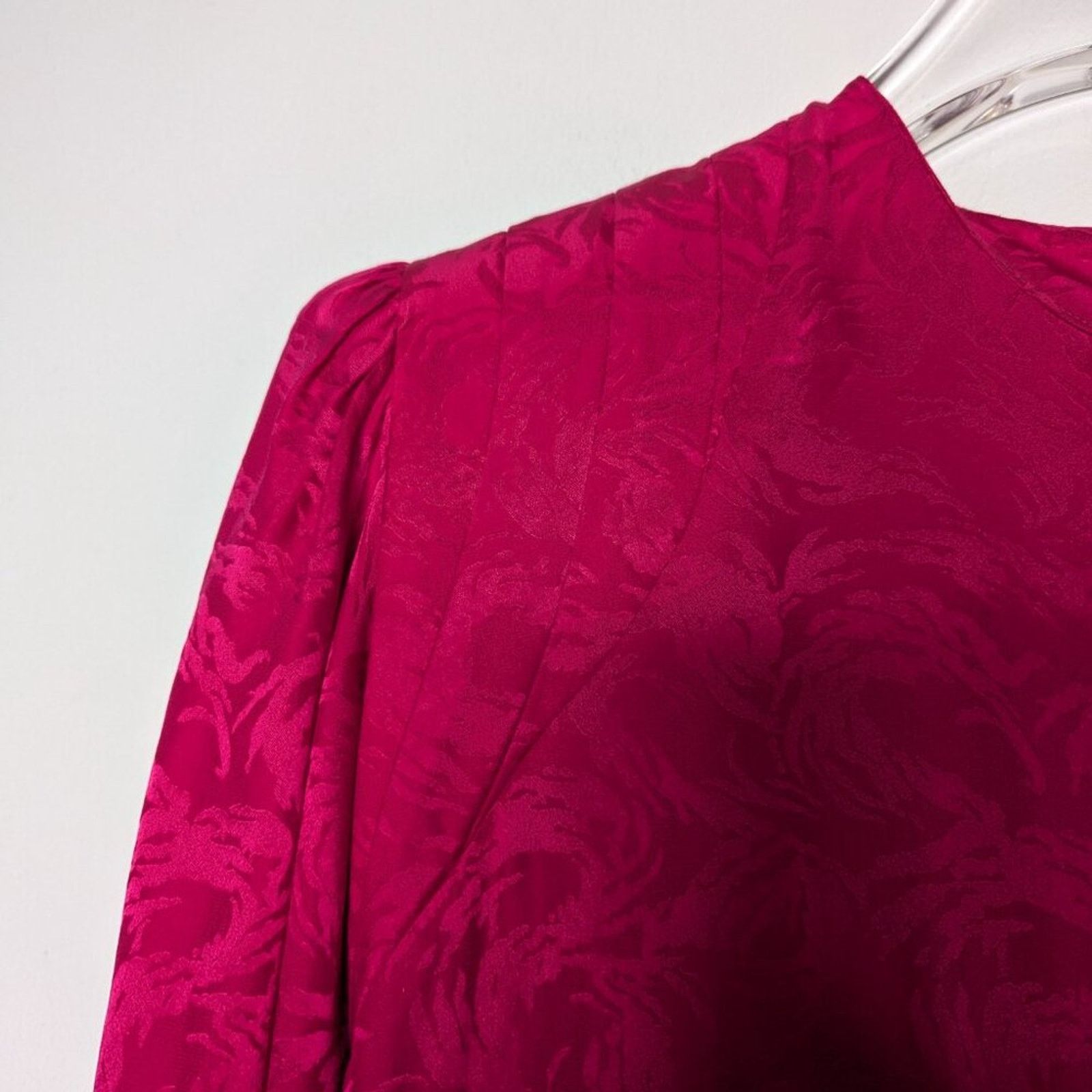 Vintage Argenti Vintage 80's Bright Pink Silk Dress Long Sleeve Size M / US 6-8 / IT 42-44 - 9 Thumbnail