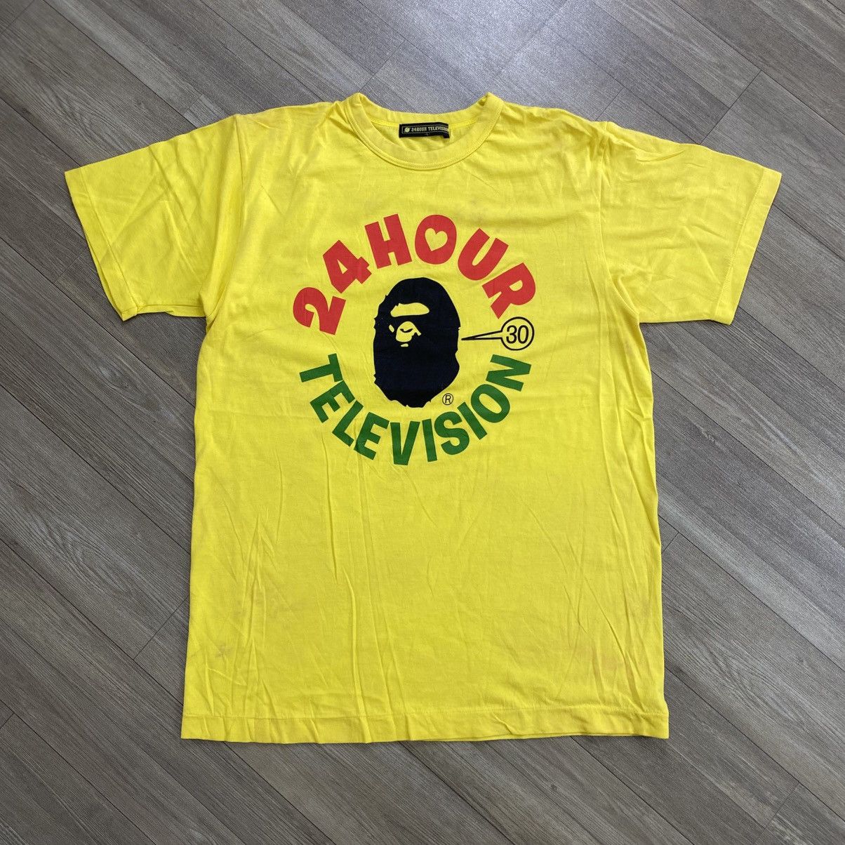 Bape Vintage Bape x 24 Hour Television Iconic Logo Yellow Tee Size US L / EU 52-54 / 3 - 1 Thumbnail
