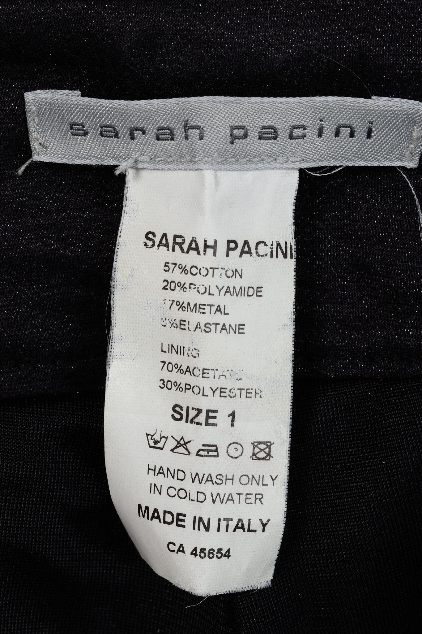 Sarah Pacini Sarah Pacini Navy Wrinkled-Cotton Leggings Size 29" - 7 Thumbnail