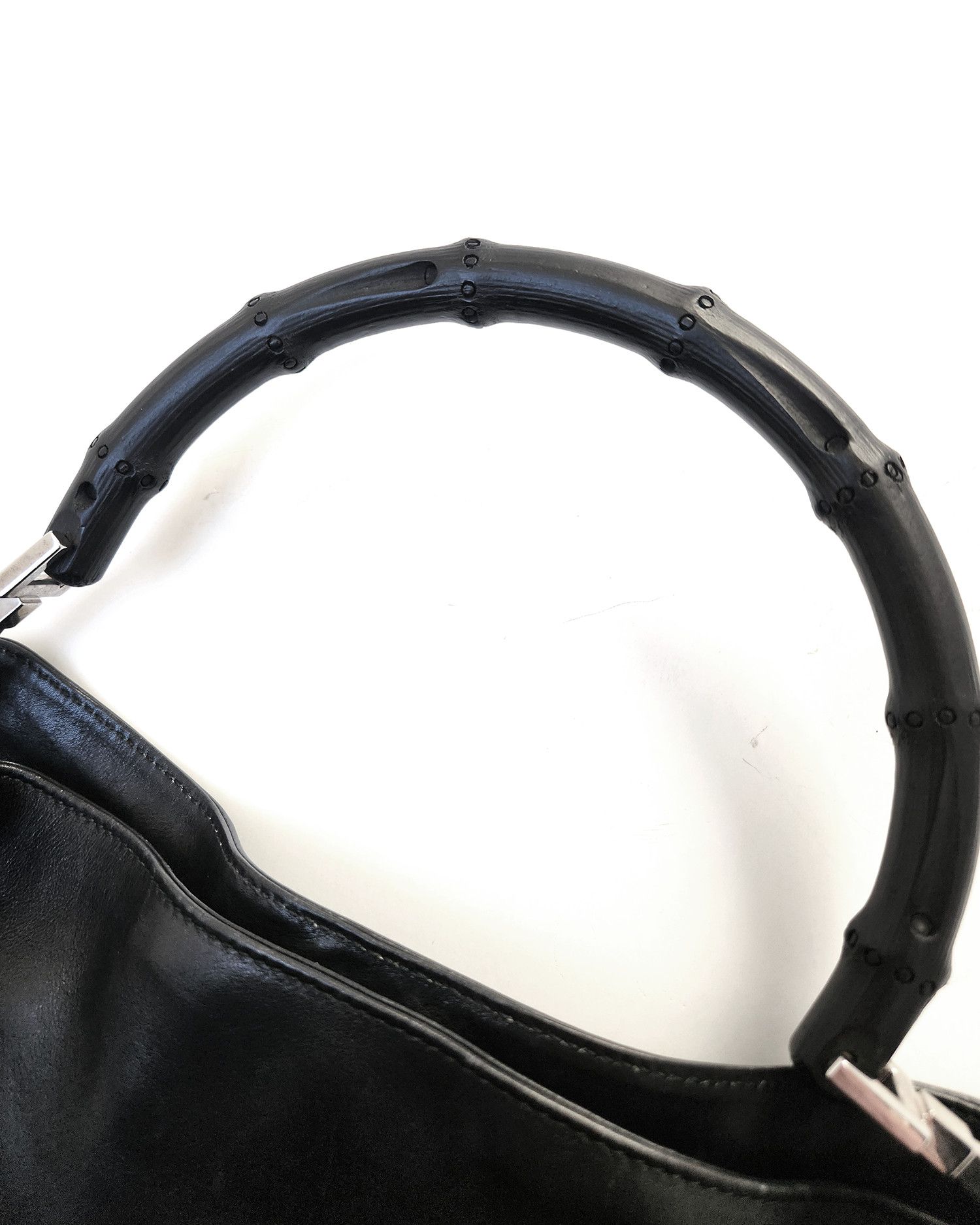 Gucci Gucci Black Bamboo Shoulder Bag Size ONE SIZE - 4 Thumbnail