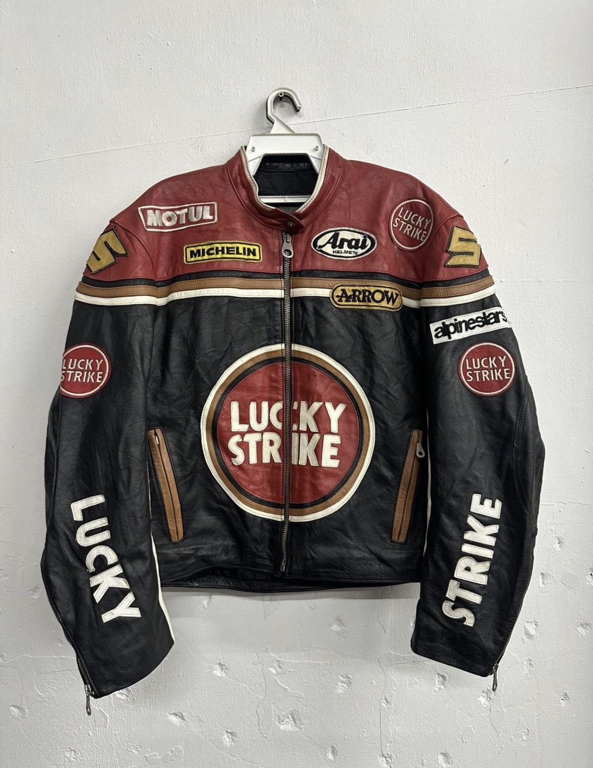 Vintage 90's LUCKY STRIKE Leather Jacket Size XL-XXL Size US L / EU 52-54 / 3 - 2 Thumbnail