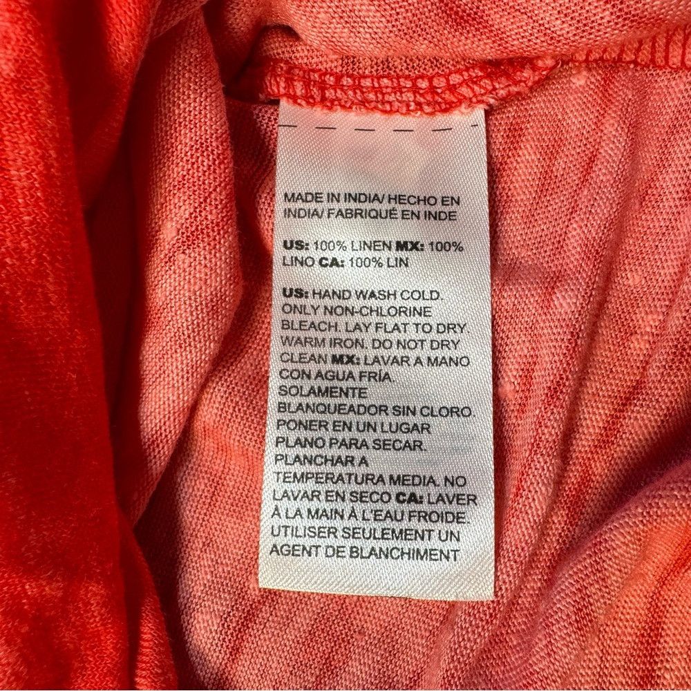 Chicos NWT New Chico's Linen Split-Neck Long Sleeve Red Tunic Size Size L / US 10 / IT 46 - 8 Thumbnail