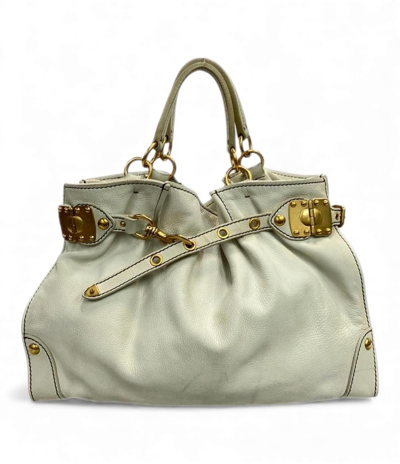 Miu Miu Miu Miu - White Leather Handbag with Gold Hardware Size ONE SIZE - 6 Thumbnail