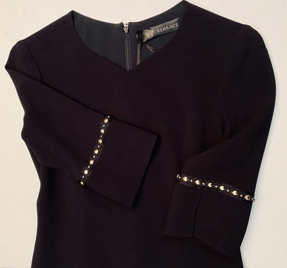 Versace Versace 🇮🇹 Black Stud Sleeve Mini Cocktail Dress Italy 38 NWT Size XS / US 0-2 / IT 36-38 - 17 Thumbnail