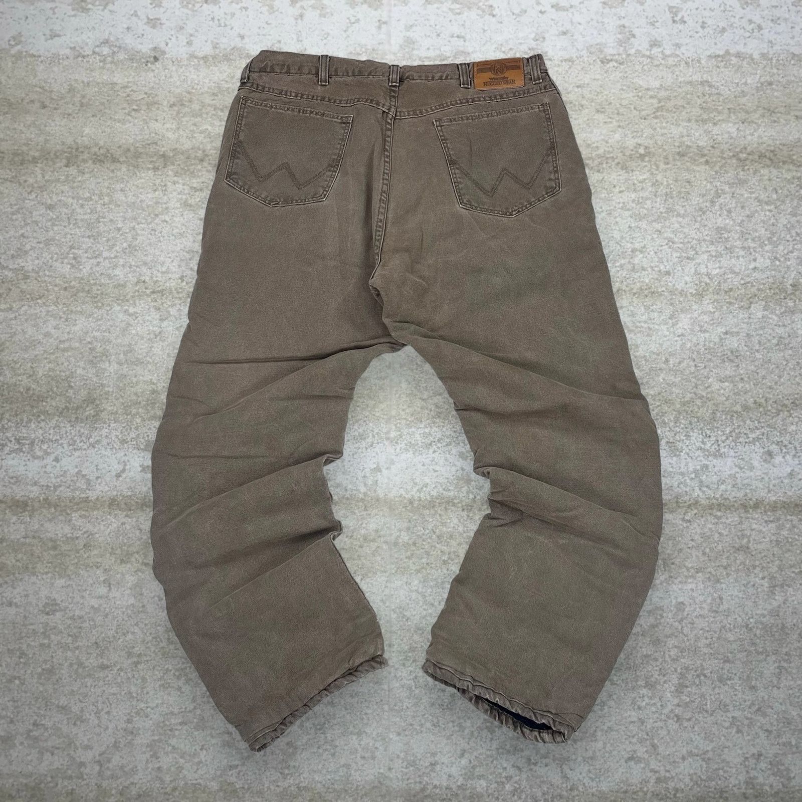 Wrangler Vintage 90s Fleece Lined Wrangler Jeans 38x30 Straight Brown Size US 38 / EU 54 - 1 Thumbnail
