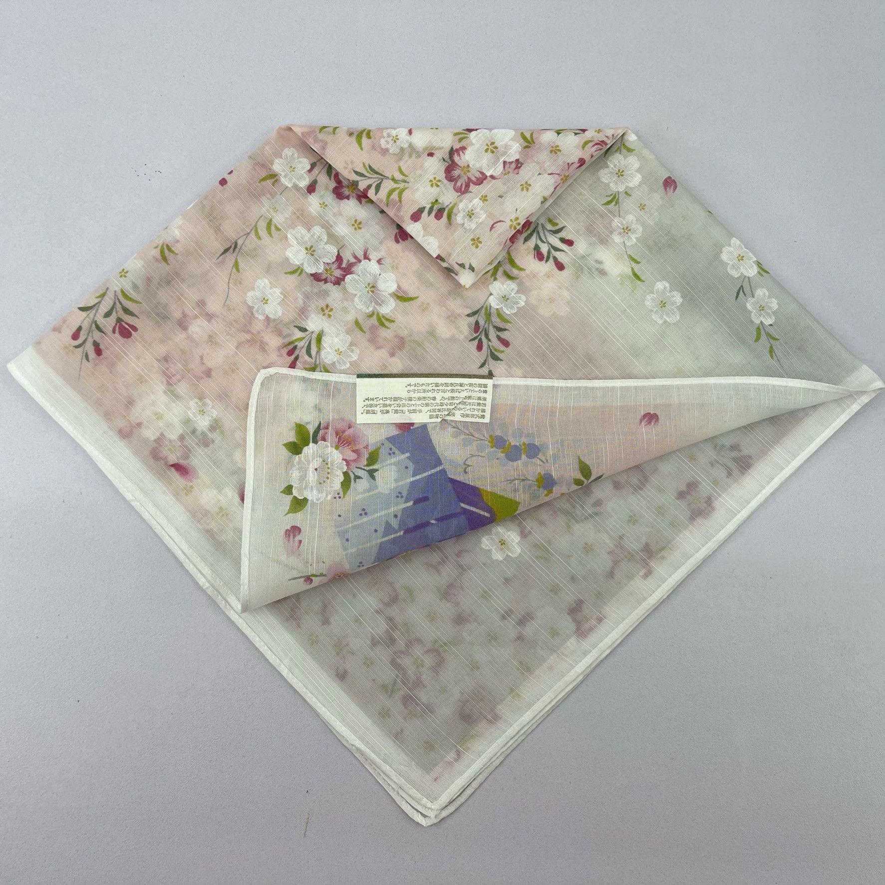 Japanese Brand Vintage Japanese Spring Floral Handkerchief - 5007 Size ONE SIZE - 10 Thumbnail