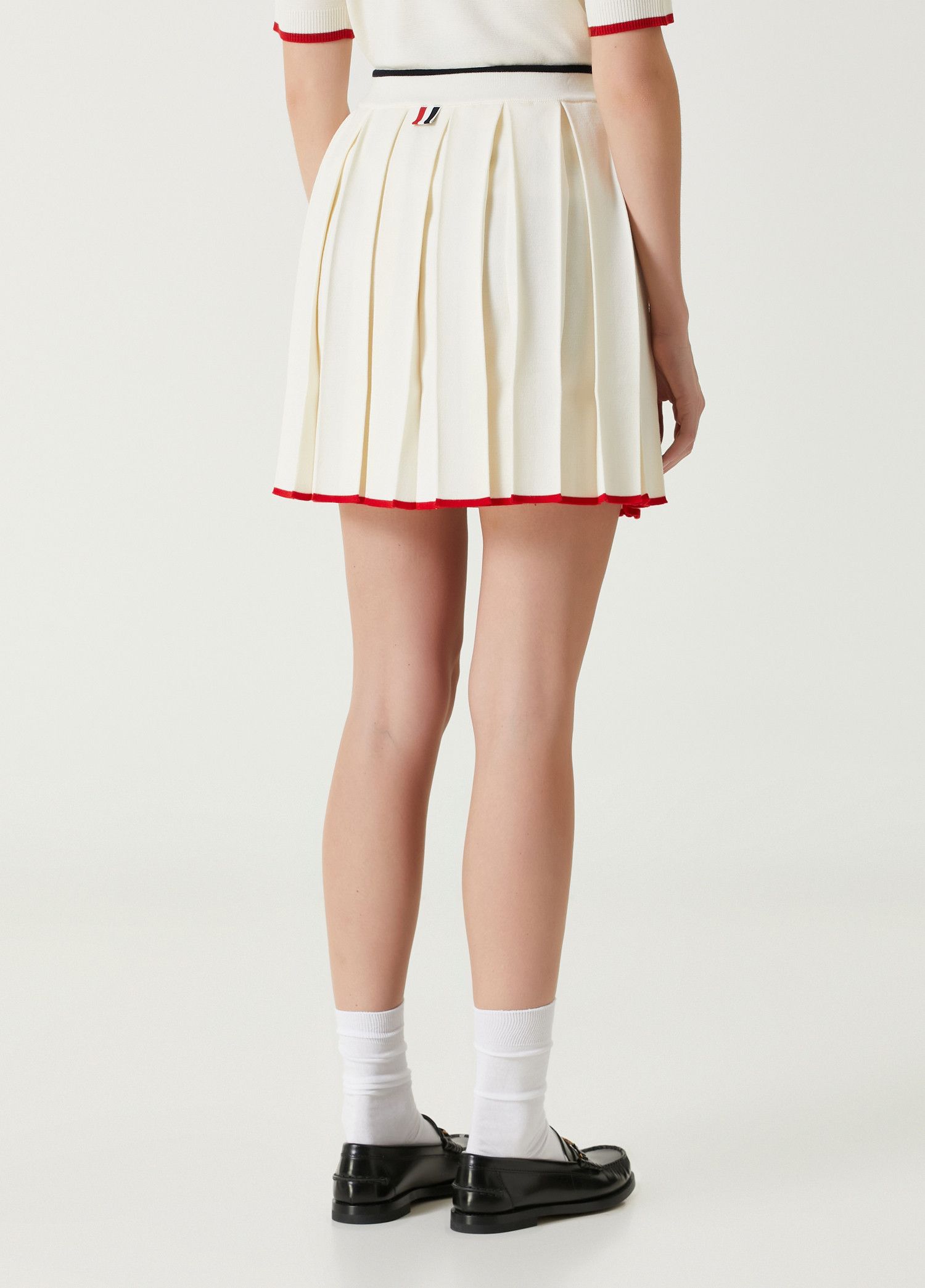 Thom Browne THOM BROWNE ecru white pleated wool mini skirt 40 Size 27" / US 4 / IT 40 - 4 Thumbnail