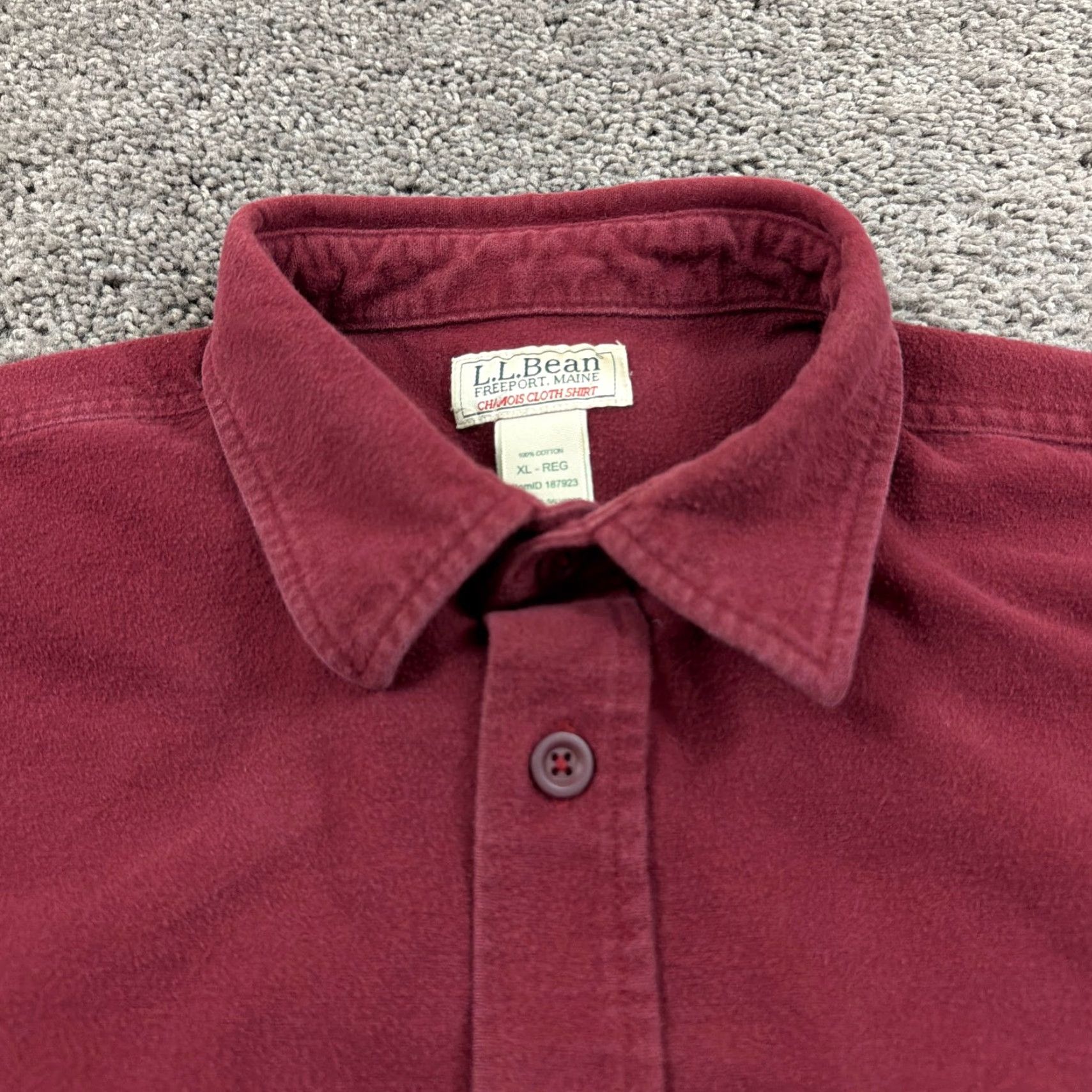 Vintage LL Bean Shirt Mens XL Red Chamois Cloth Long Sleeve Traditional Outdoors Flannel Button-Up Pockets Size US XL / EU 56 / 4 - 4 Thumbnail