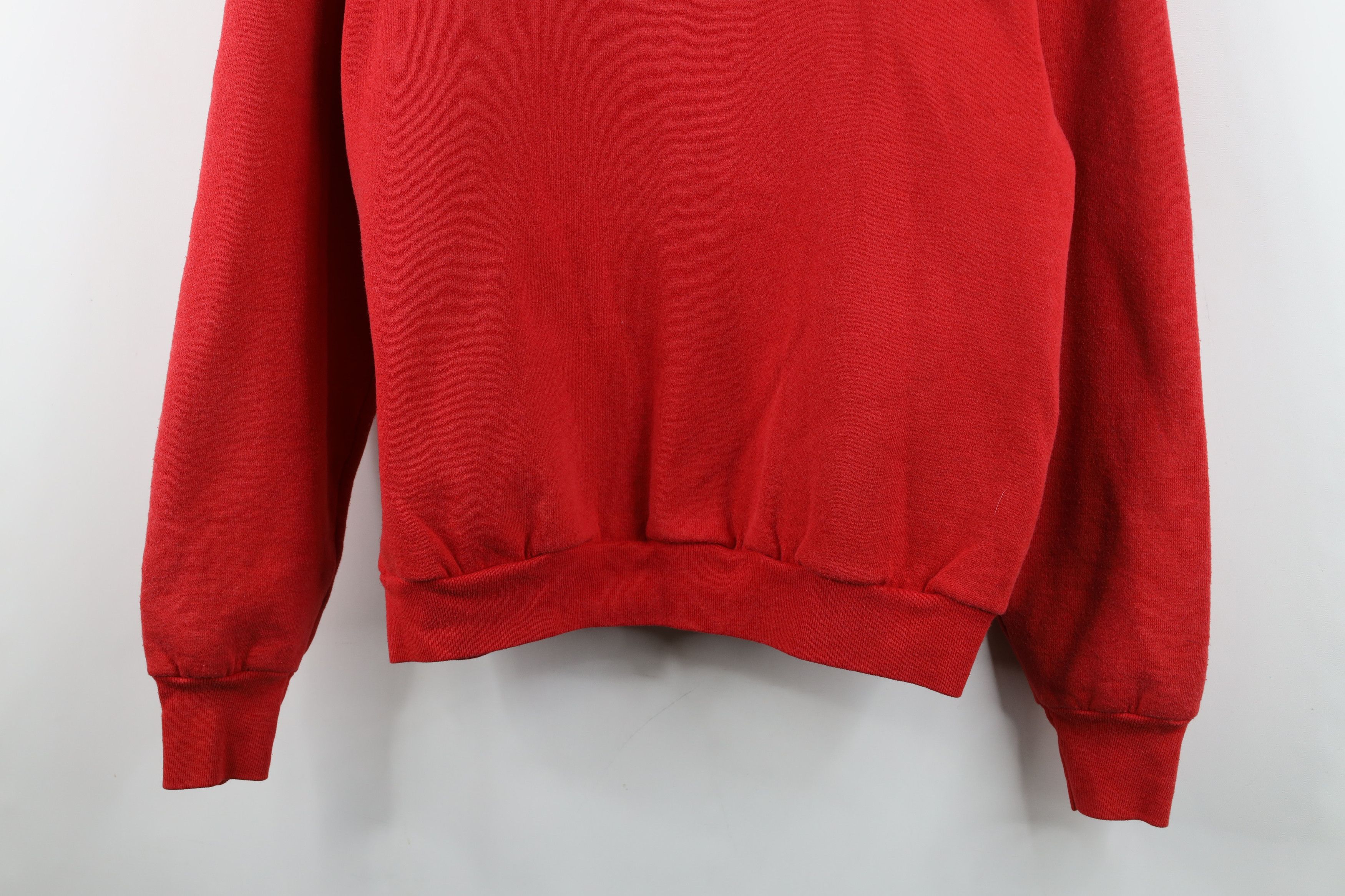 Vintage Vintage 90s Streetwear Blank Crewneck Sweatshirt Red USA Size US L / EU 52-54 / 3 - 3 Thumbnail
