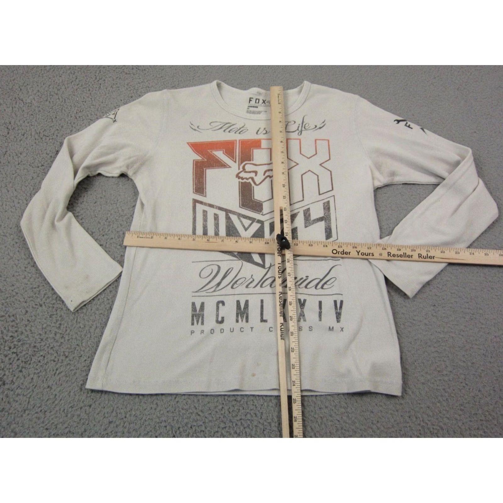 Fox Racing Fox Racing Shirt Adult Medium Creme MX34 Extreme Slim Fit Thermal Waffle Mens Logo Long Sleeve Crew Neck Beige 90s Biker Sports Size US M / EU 48-50 / 2 - 7 Thumbnail