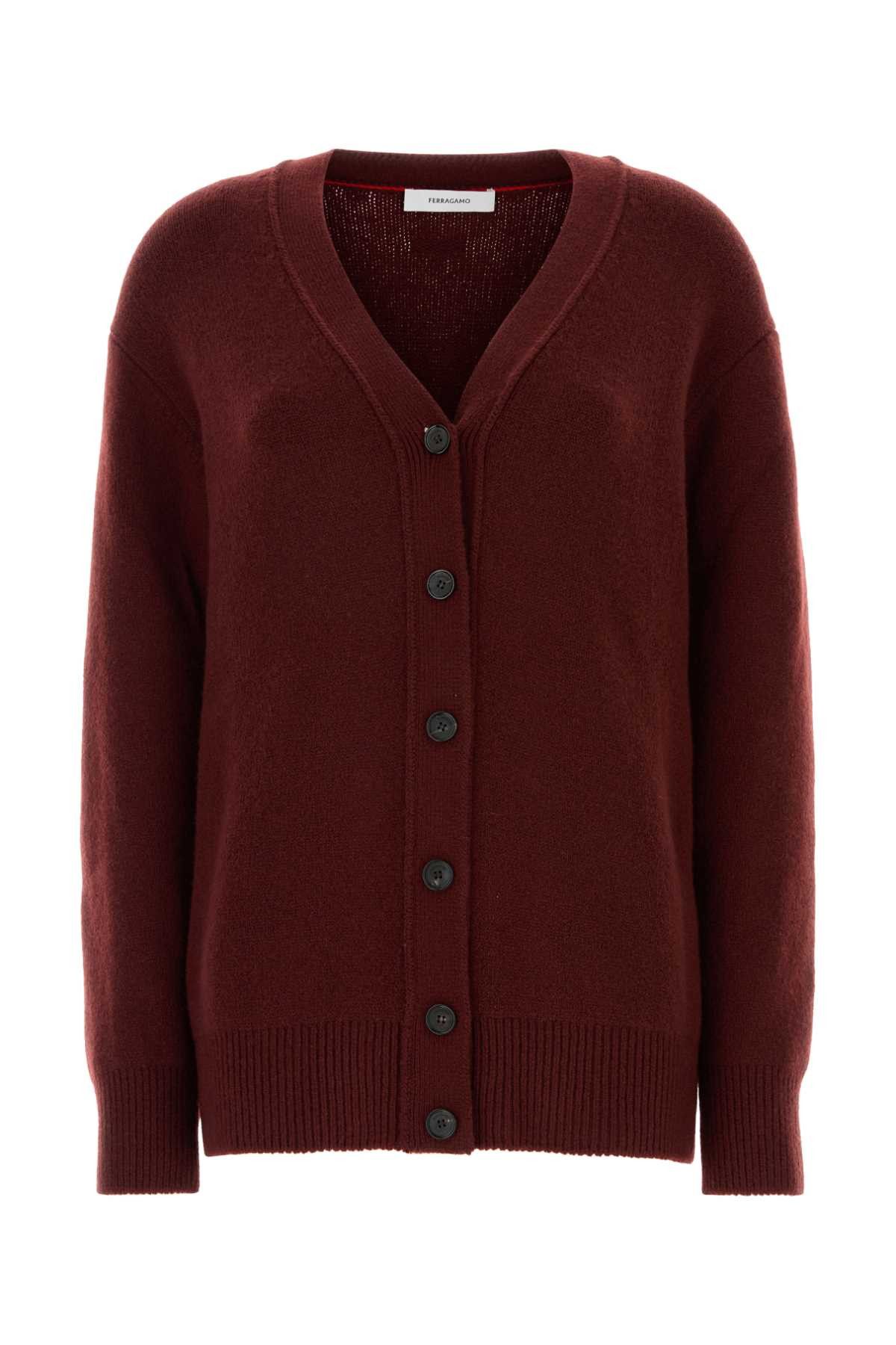 Burgundy Cashmere Blend Cardigan