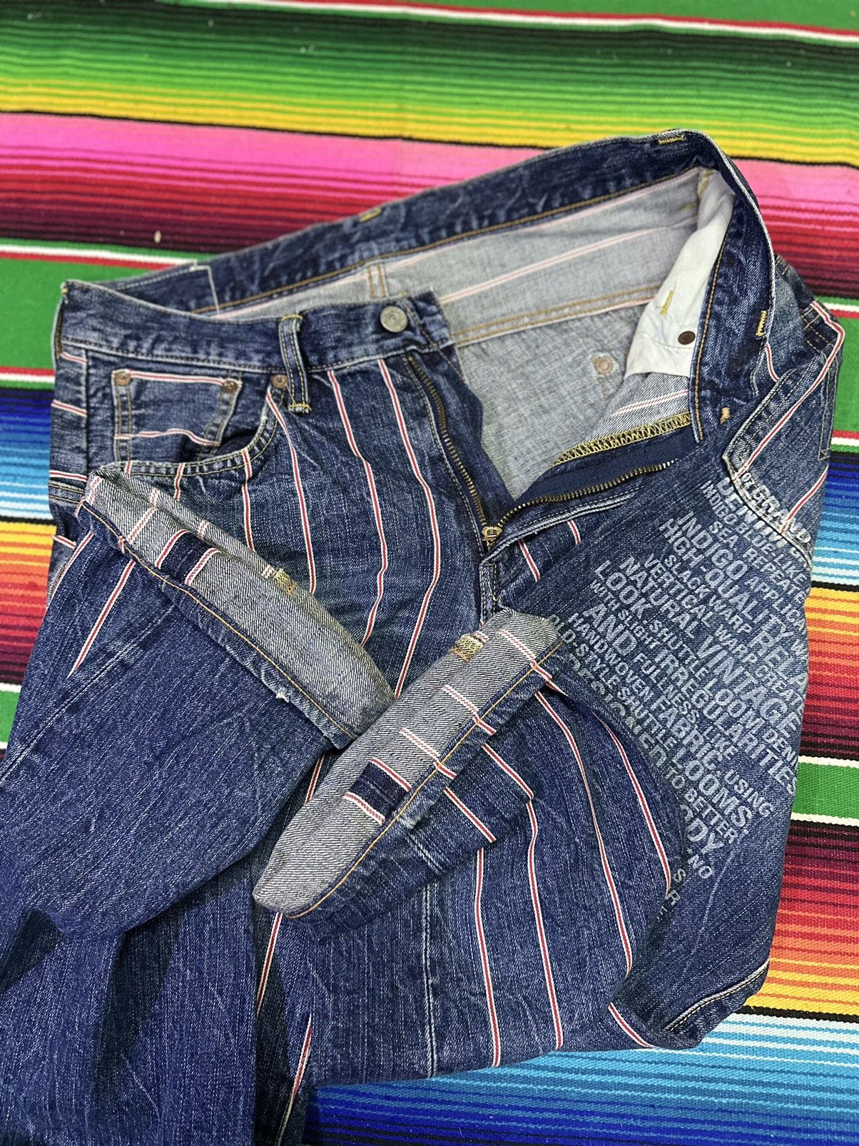 Kapital 💥 Edwin Full Selvedge 💥 Crazy Design Edwin Fully Selvedge 💥 Size US 34 / EU 50 - 12 Thumbnail