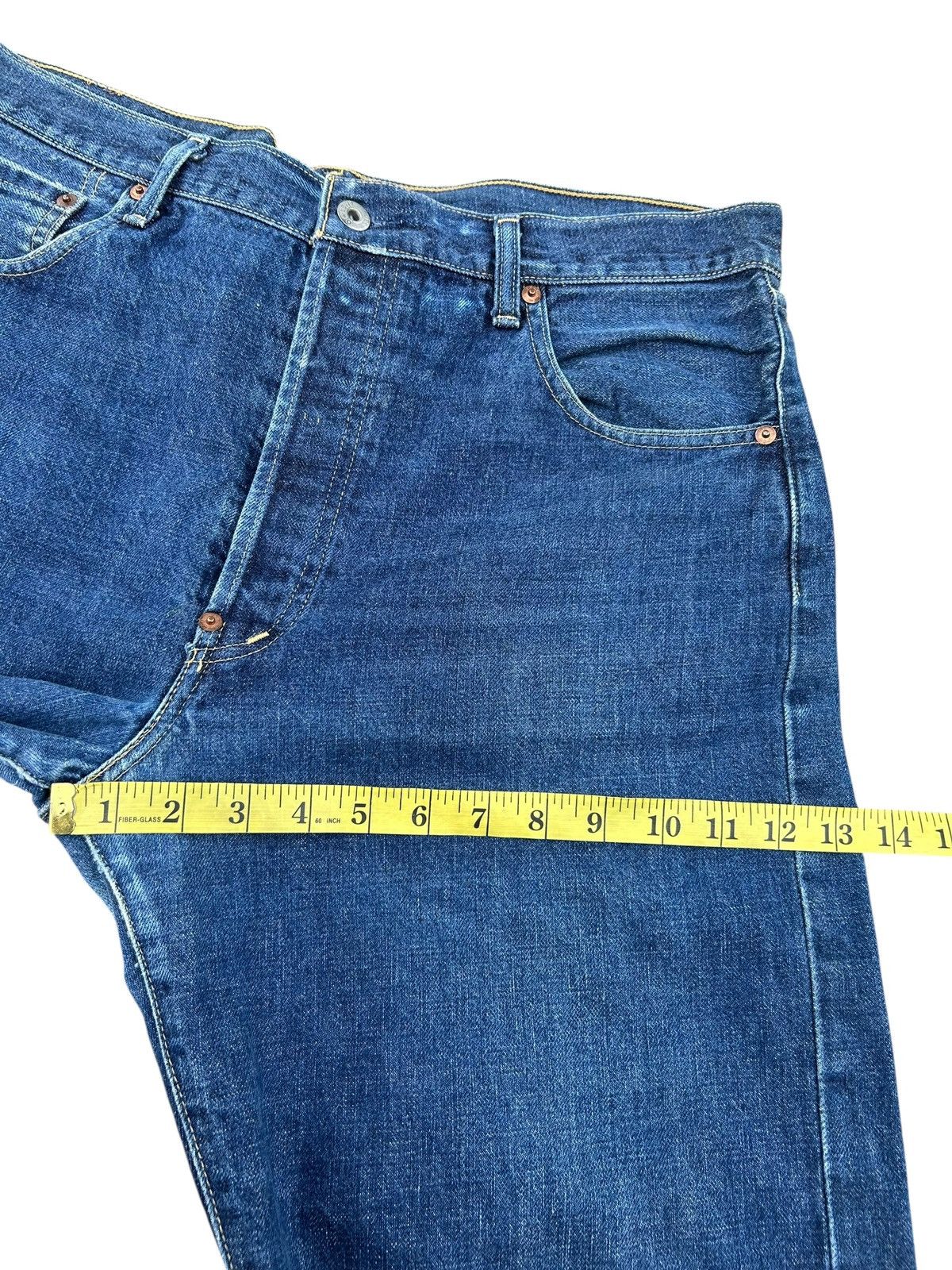 Kapital Vintage Levis Big E Selvedge Buckle Back Distressed Denim Size US 35 - 23 Thumbnail
