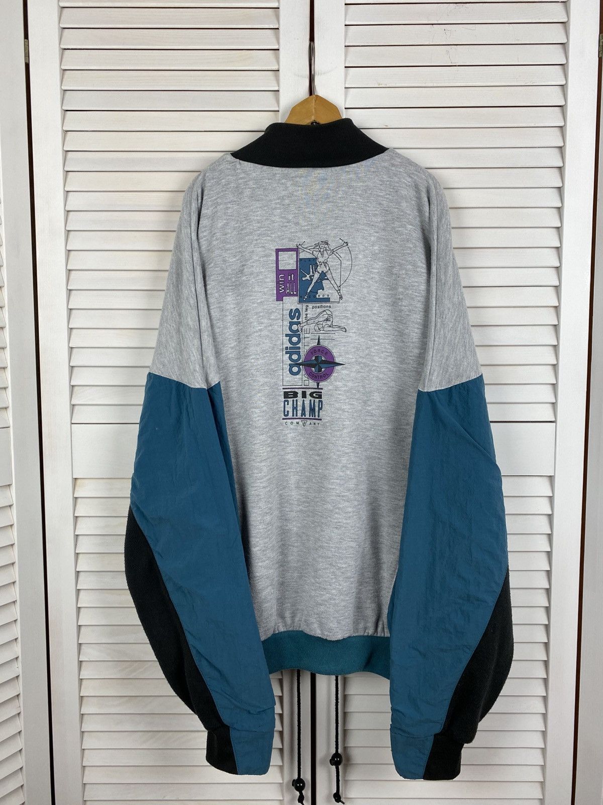 Adidas Vintage 90s Adidas Champ Force Control Zip Jacket Trefoil Size US XL / EU 56 / 4 - 1 Thumbnail