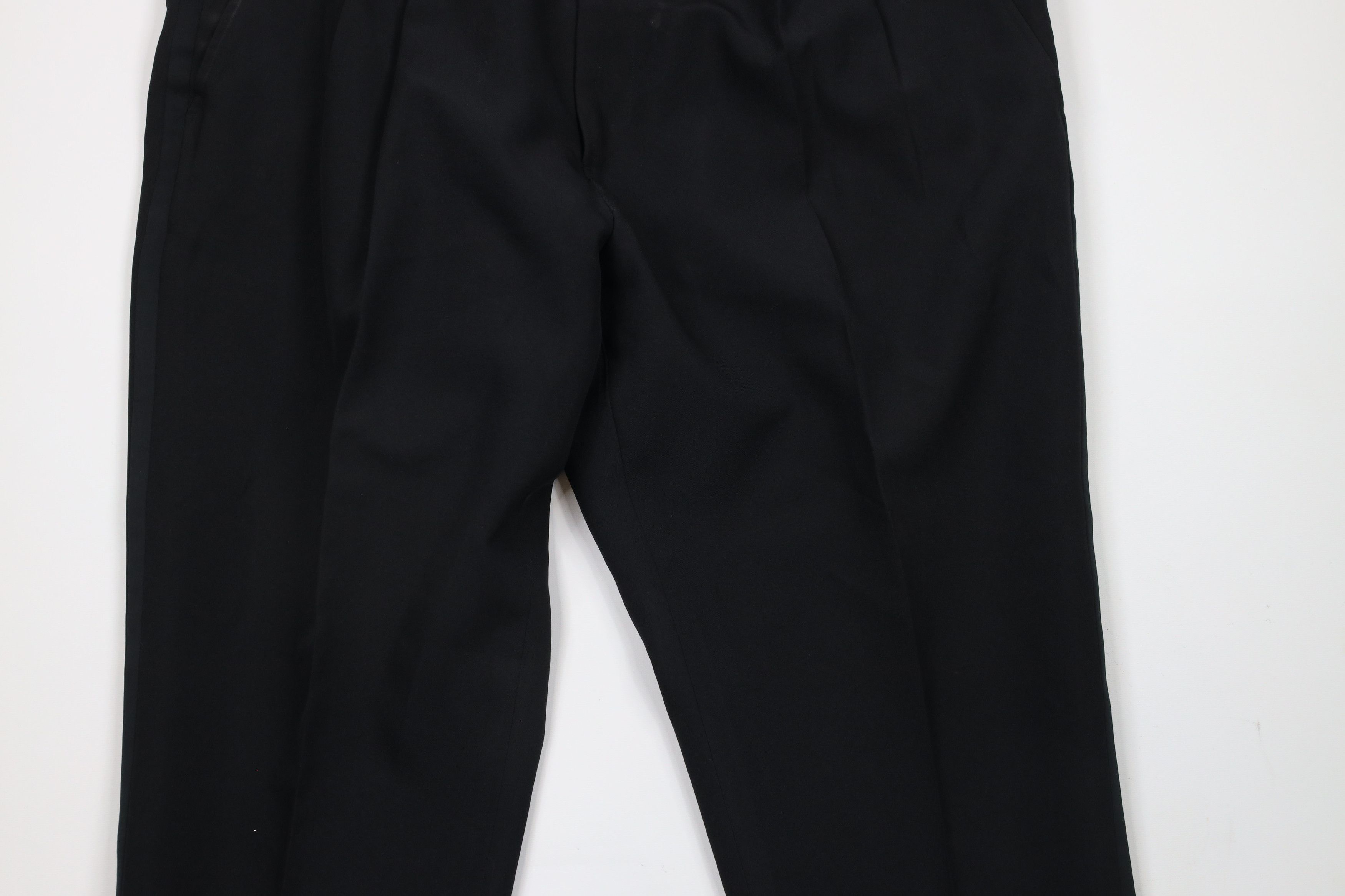 Vintage Vintage 90s Satin Striped Buckle Waist Tuxedo Pants Black Size US 44 / EU 60 - 3 Thumbnail