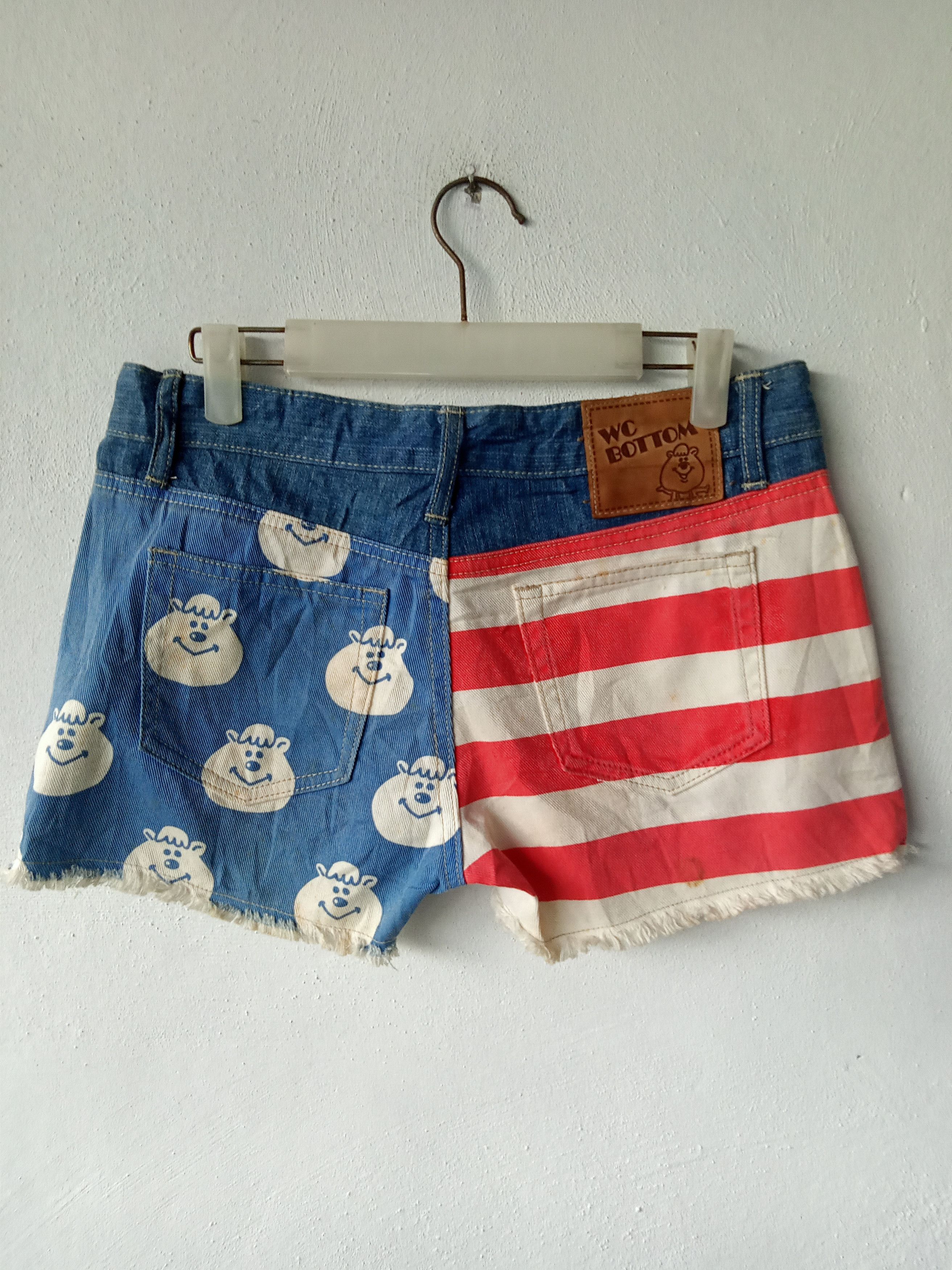 Seditionaries Japanese Brand Flag Print Cut Off Short Denim Size 29" - 4 Thumbnail