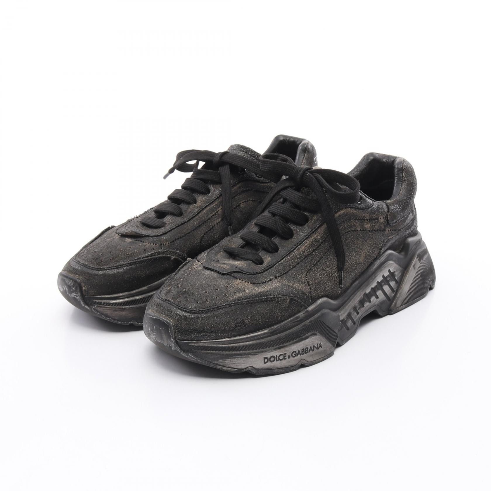 Dolce Gabbana Daymaster Leather Sneakers Leather Shoes in Black