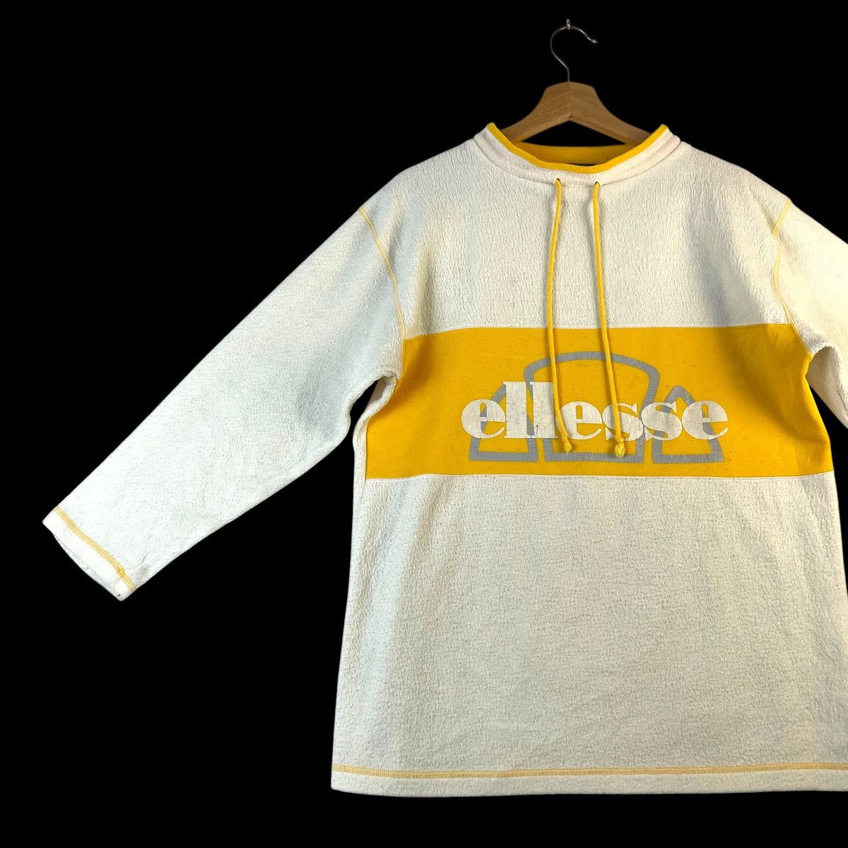 Ellesse VINTAGE 70s-80s ELLESE SPELL OUT LONG SLEEVE FLEECE SWEATER Size US L / EU 52-54 / 3 - 5 Thumbnail