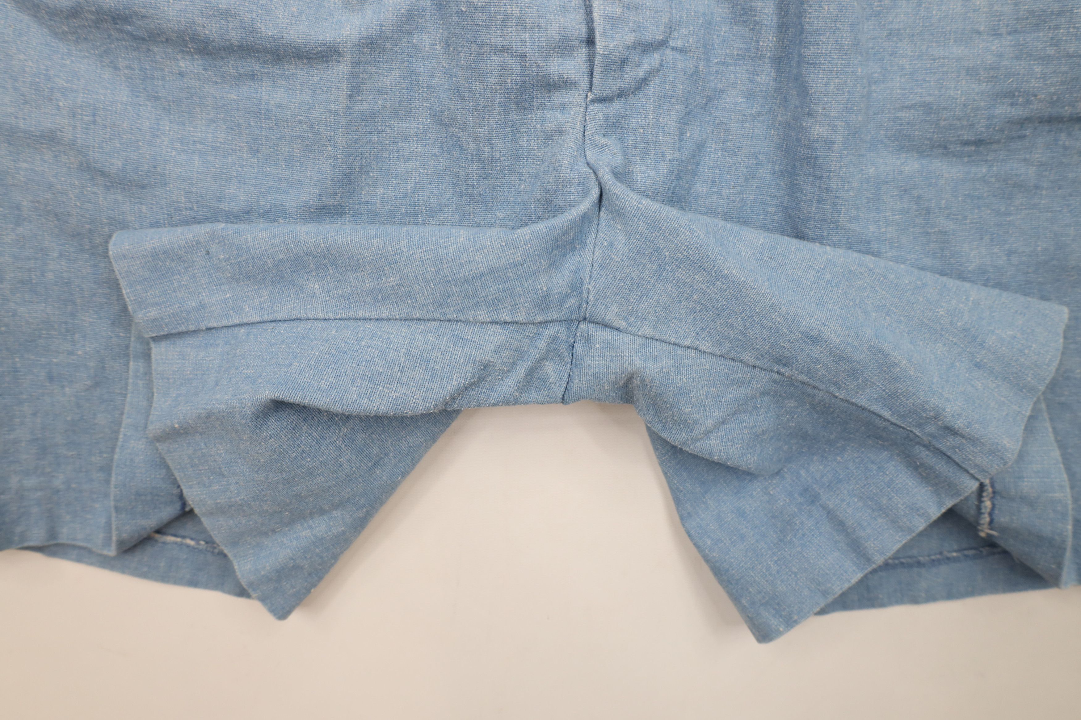 Vintage Vintage 70s Streetwear Chambray Denim Above Knee Shorts Size US 34 / EU 50 - 7 Thumbnail