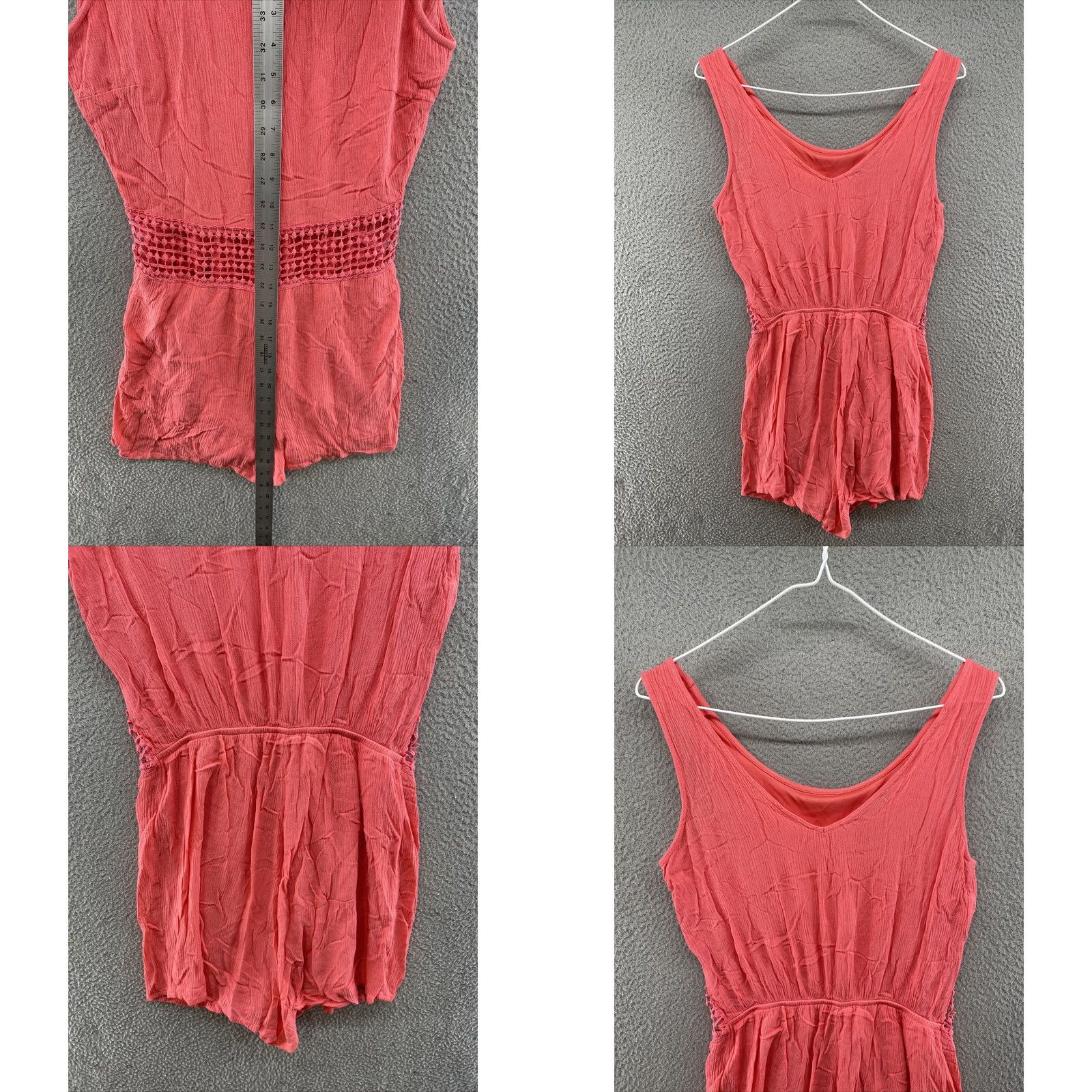 Vintage Maurices Pink Rayon Lined Jumpsuit Romper Shorts in Size Small Size 28" / US 6 / IT 42 - 8 Thumbnail
