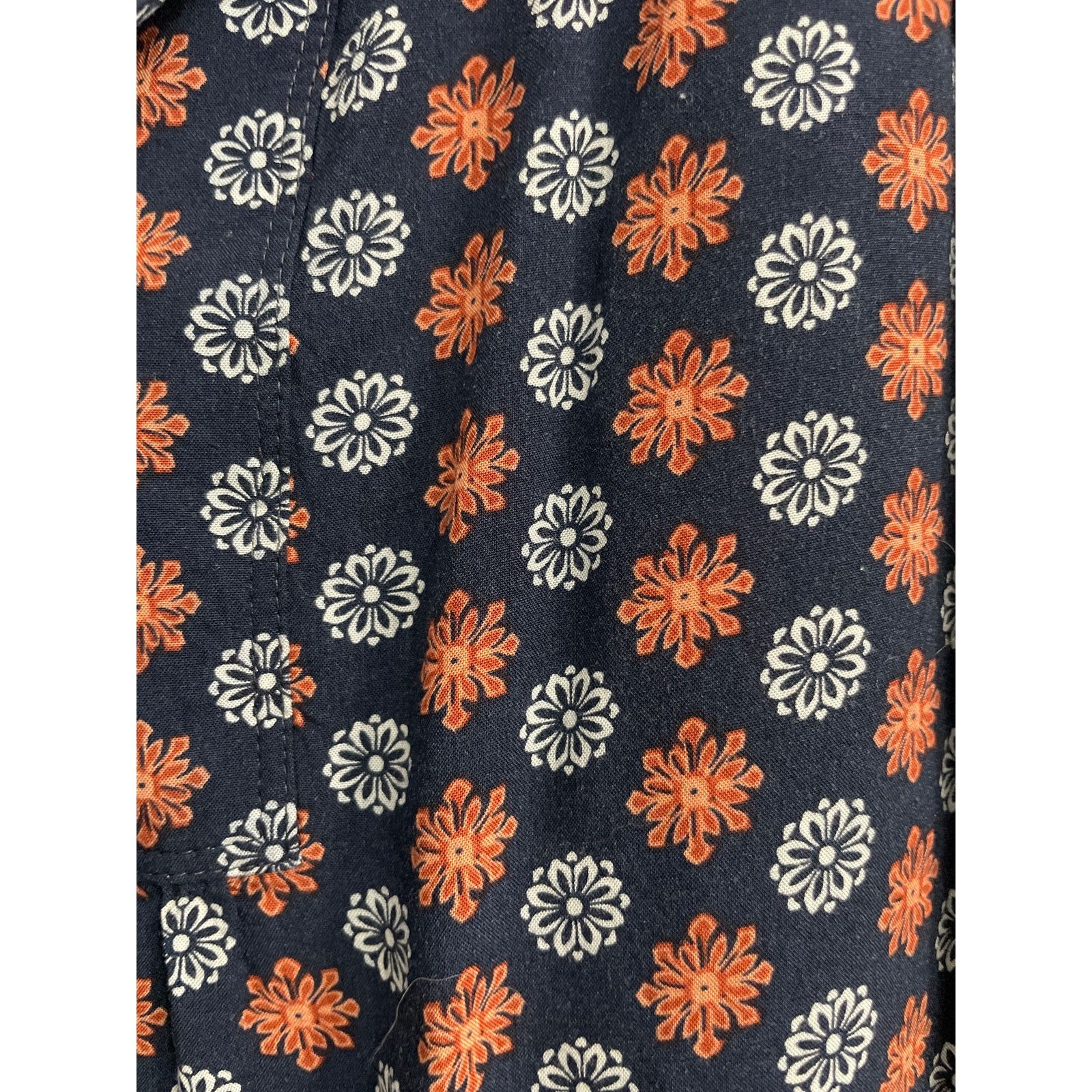 Loft Loft Navy Mosaic Floral Split Neck Sleeveless Blouse Size M / US 6-8 / IT 42-44 - 7 Thumbnail