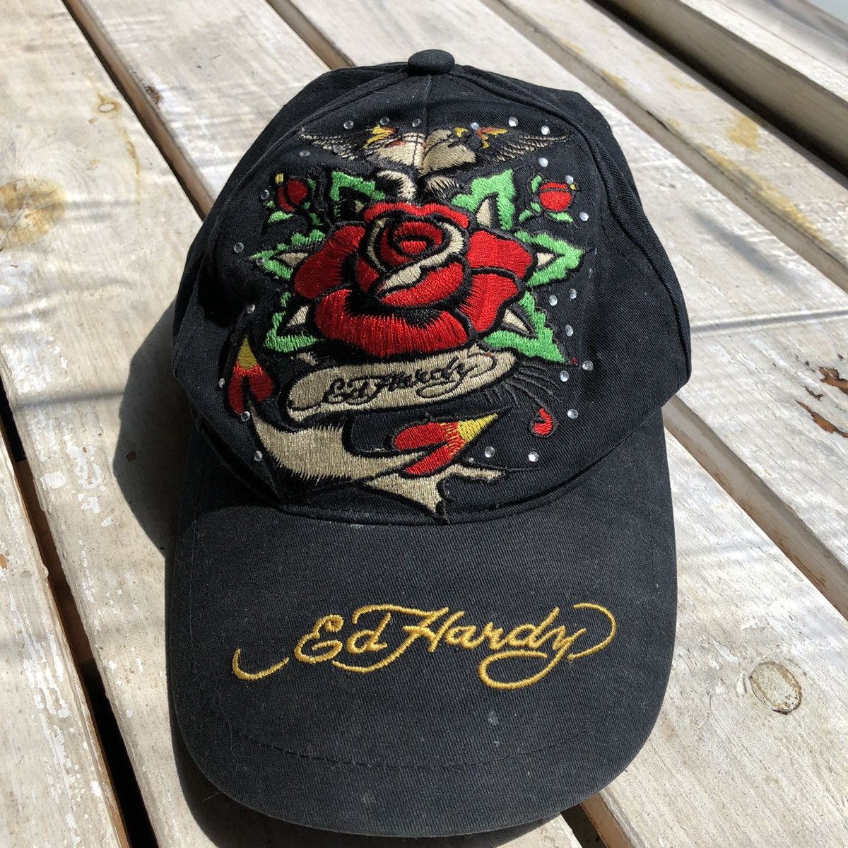 Designer × Ed Hardy × Vintage Vintage Ed Hardy Big Logo Cap Size ONE SIZE - 2 Thumbnail