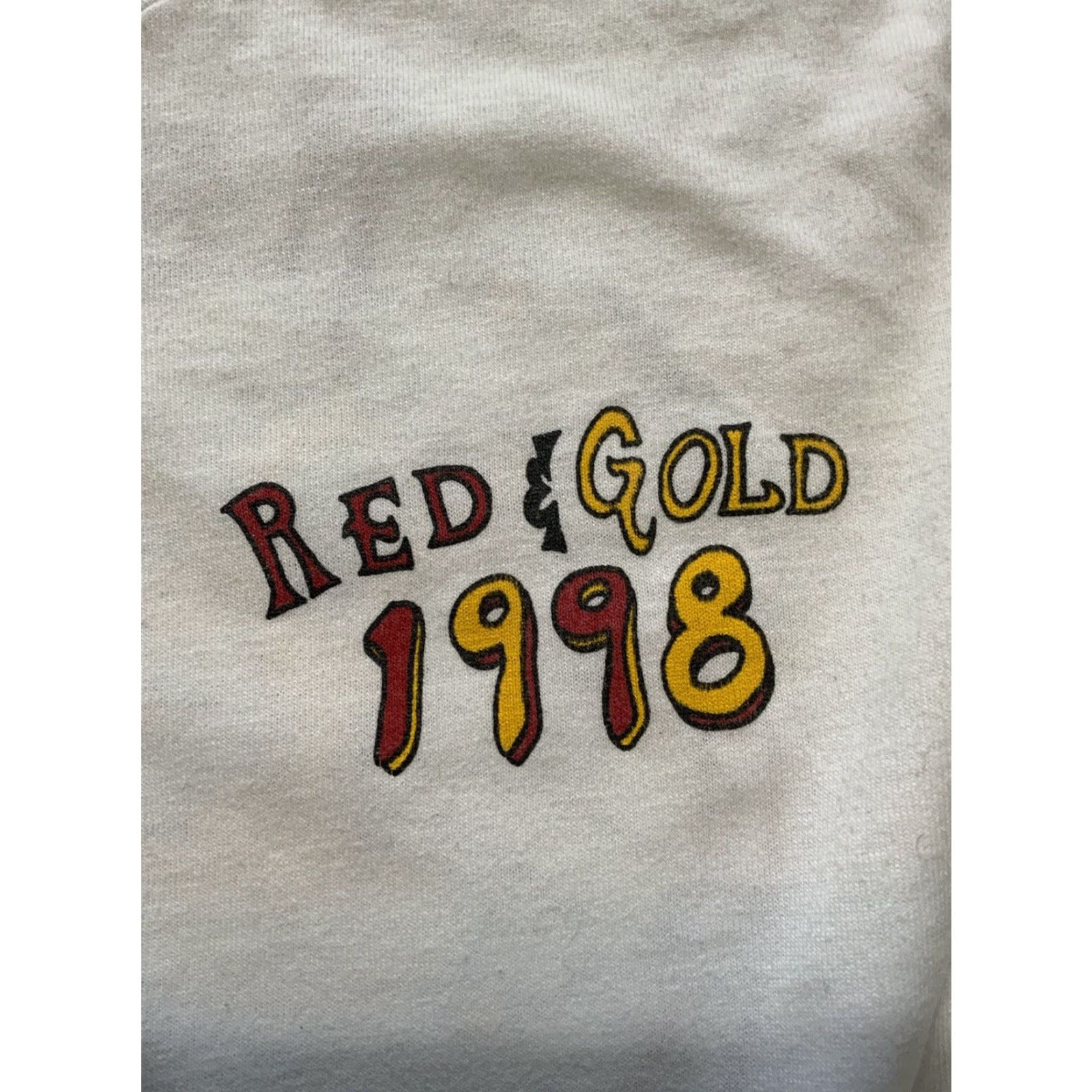 Fruit Of The Loom VINTAGE Lauren Montgomery Red Rockets & Gold Galaxies L/S Graphic T-Shirt M Mens Red 1998 Rocketeer T-Shirt Size US M / EU 48-50 / 2 - 6 Thumbnail