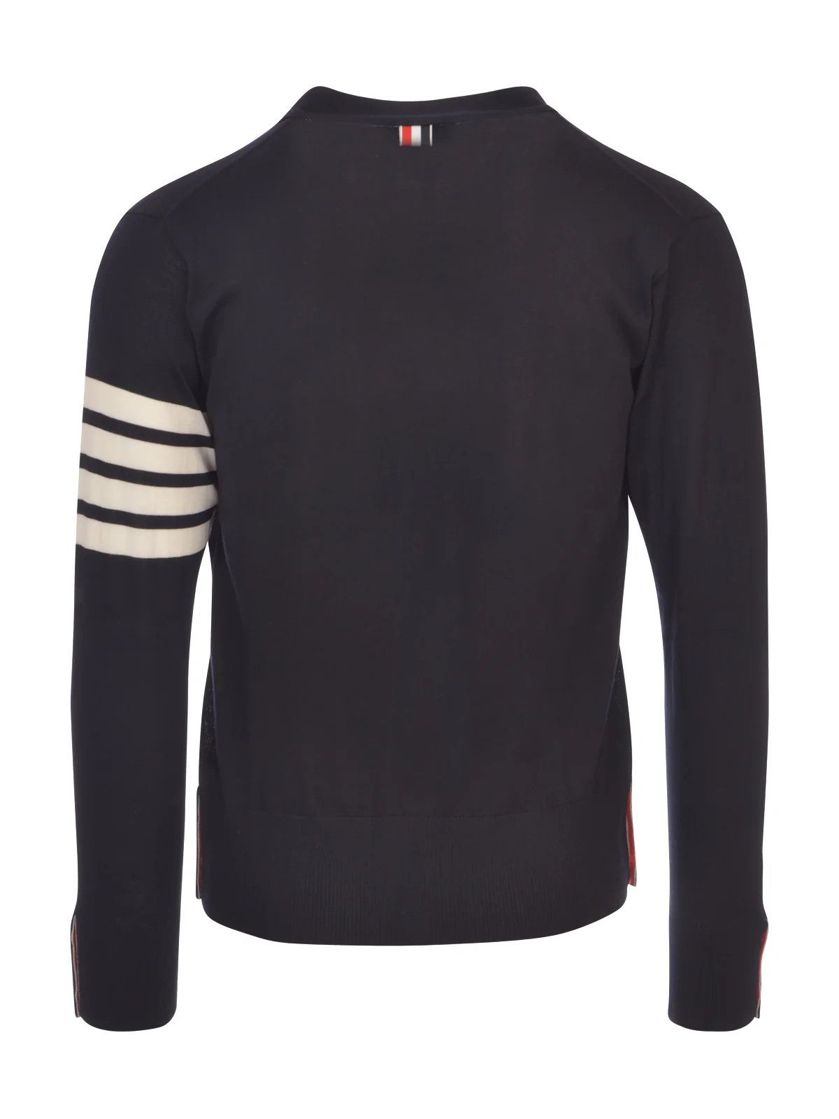 Thom Browne o1s22i1n1224 Merino Wool 4-Bar Cardigan in Navy Blue Size US L / EU 52-54 / 3 - 4 Thumbnail