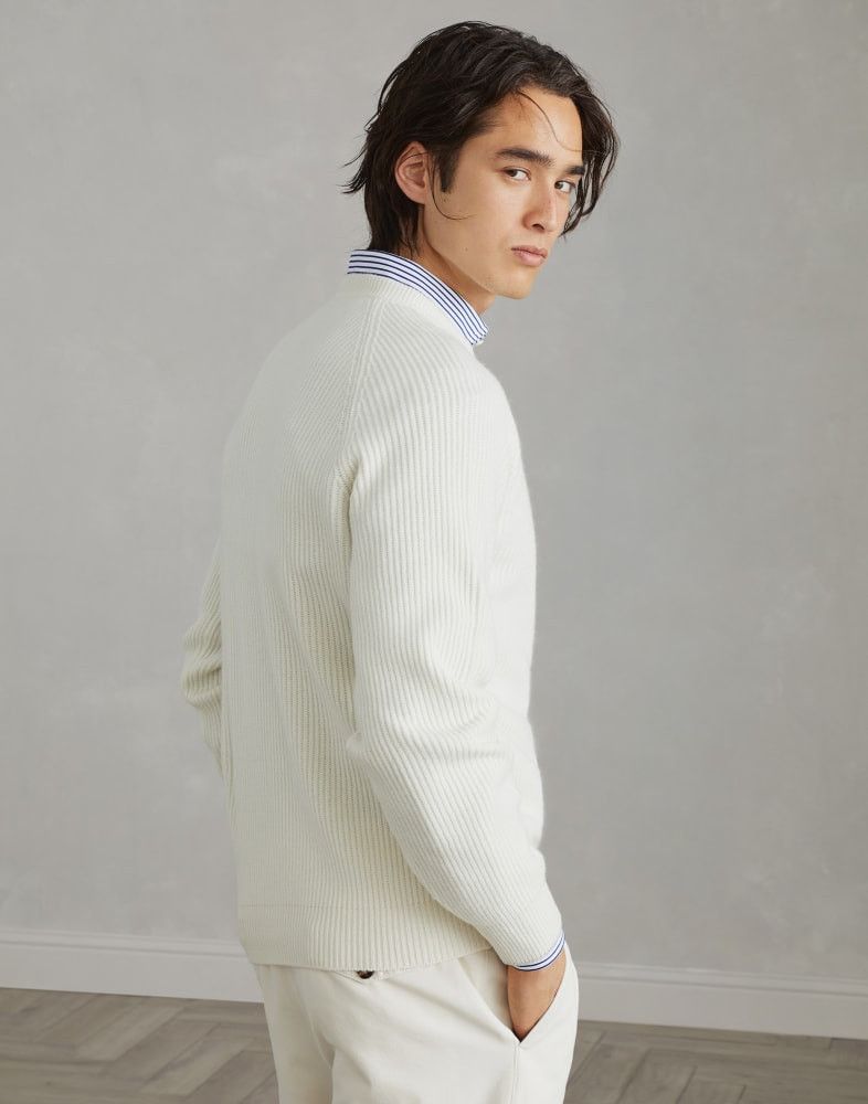 Brunello Cucinelli o1w1db10825 Cashmere Sweater in White Size US S / EU 44-46 / 1 - 4 Thumbnail