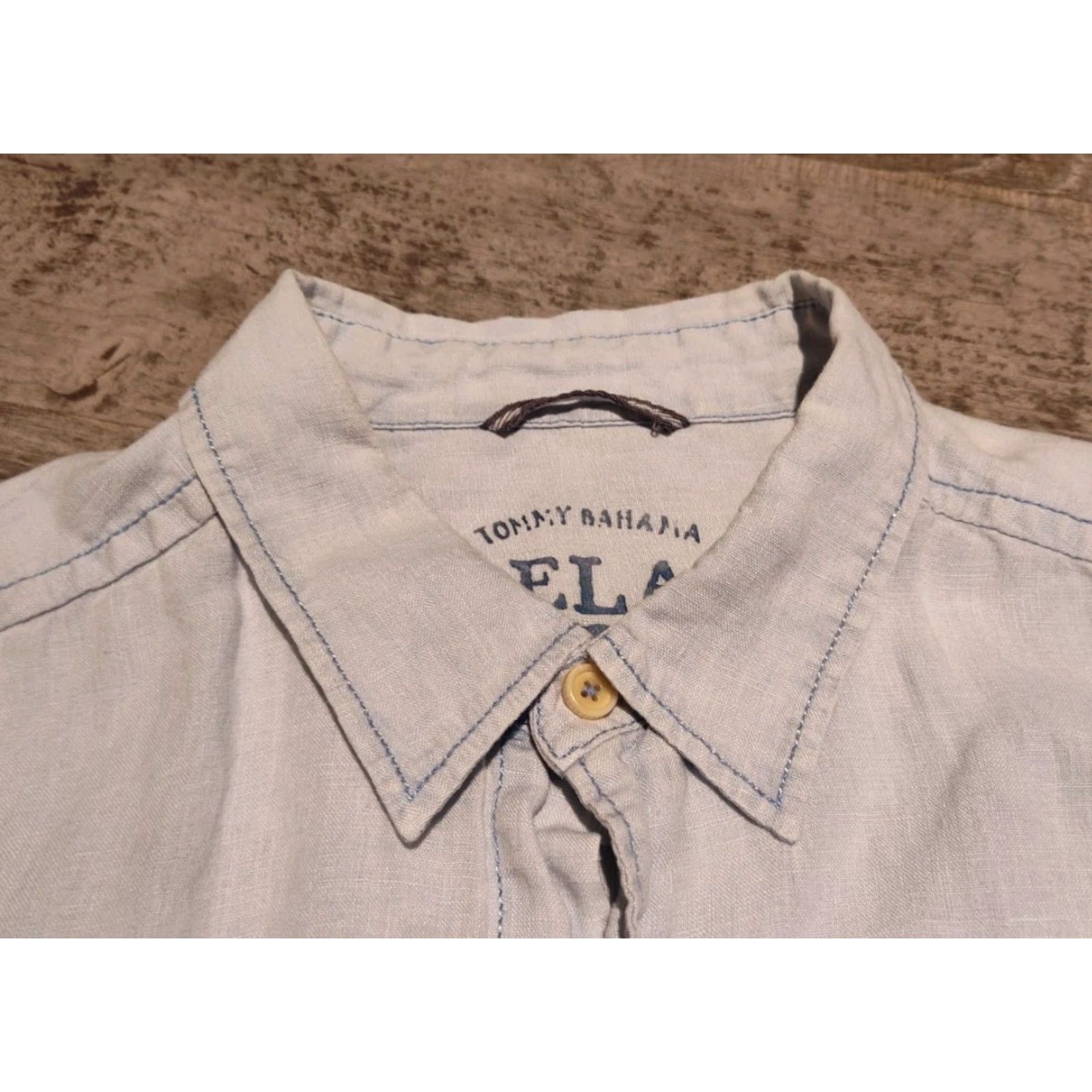 Tommy Bahama Tommy Bahama Relaxed Fit Button-Up Shirt Mens XL Blue Chambray 100% Linen Long Sleeve Casual Beach Size US XL / EU 56 / 4 - 7 Thumbnail