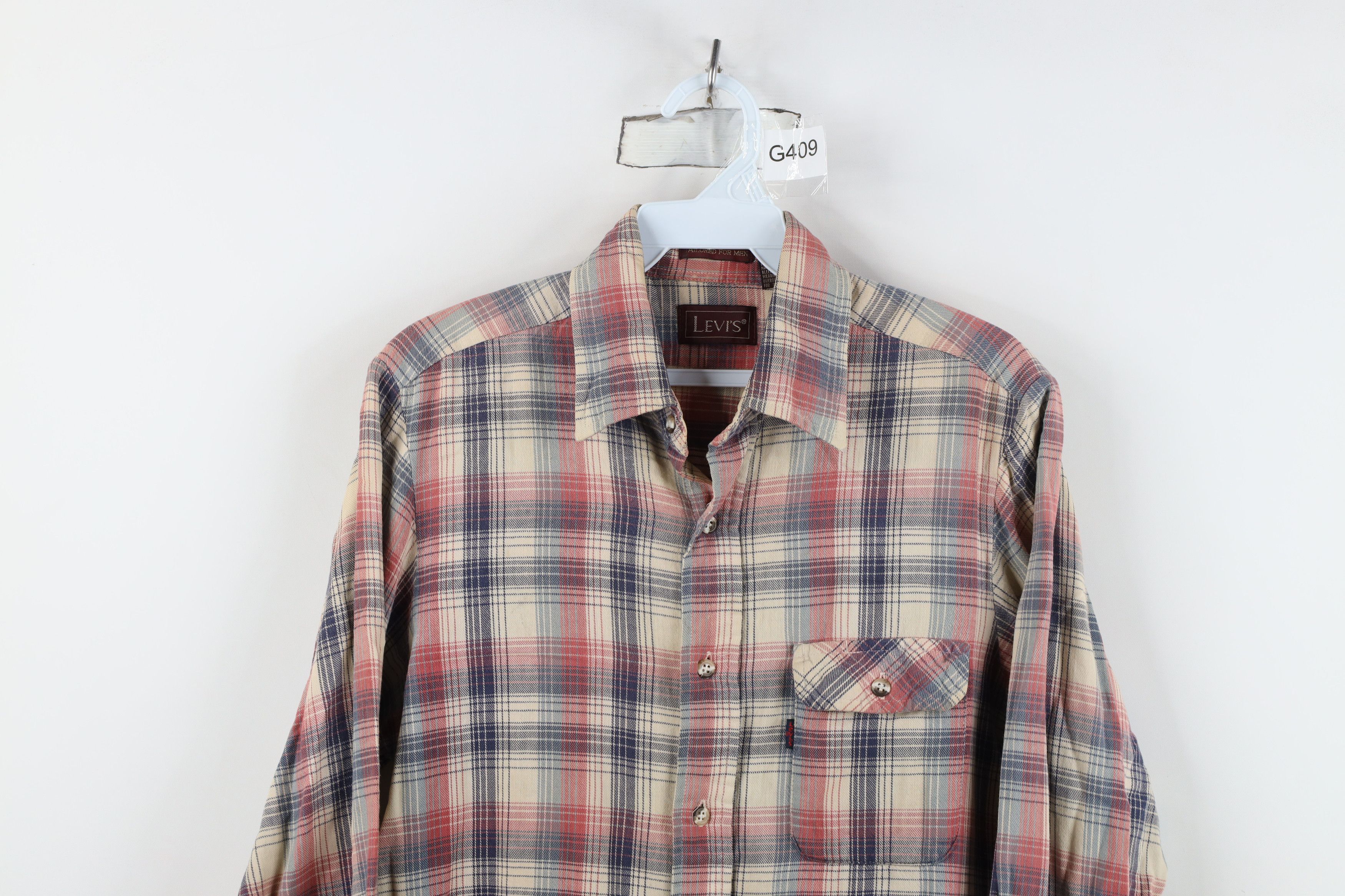 Levi's Vintage 70s 80s Levis Flannel Collared Button Shirt Plaid Size US M / EU 48-50 / 2 - 2 Thumbnail