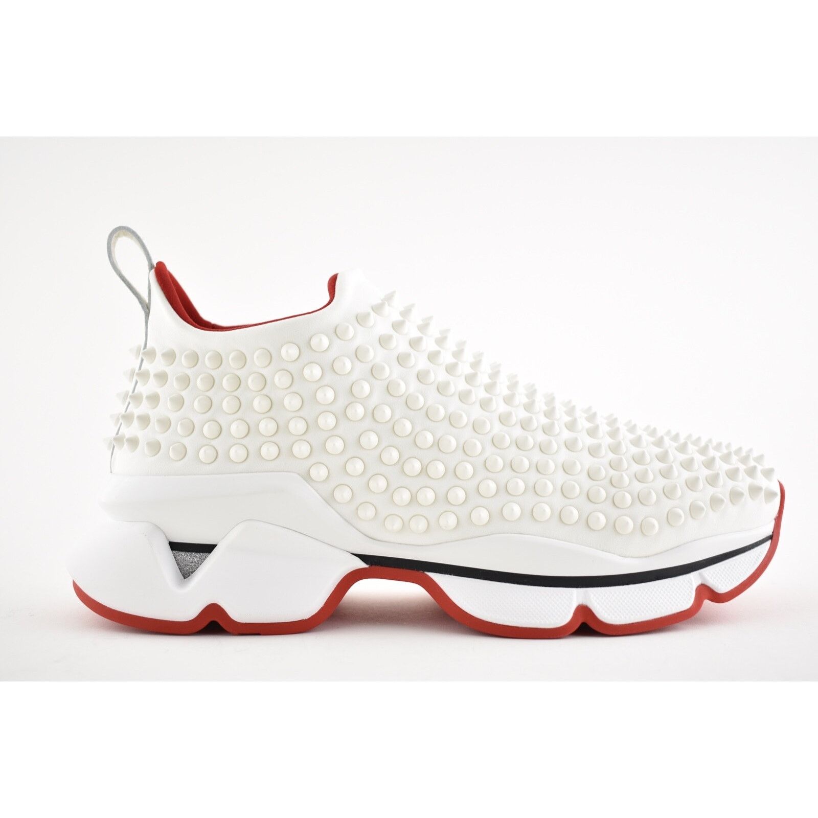 Christian Louboutin Spike Sock Donna Flat Snow White Red Neoprene Sneaker 36 Size US 6 / IT 36 - 2 Thumbnail