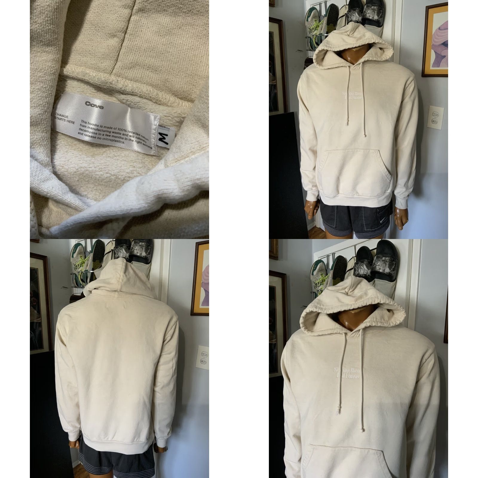 Vintage Cove Heavyweight Pullover Hoodie M Cotton Beige Mens Size US M / EU 48-50 / 2 - 8 Thumbnail