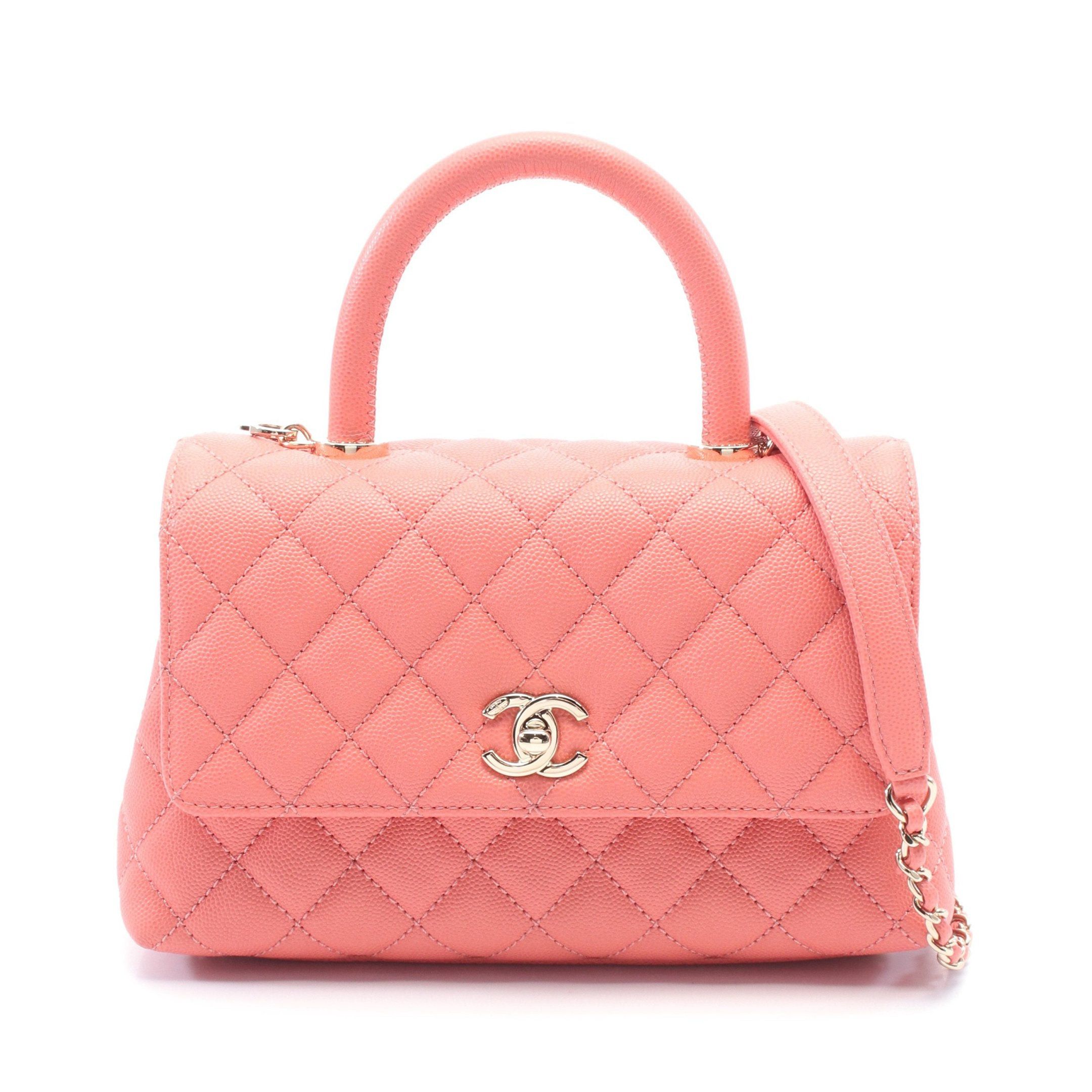 Chanel Chanel Coco Handle Flap Matelasse Handbag Caviar Skin Pink Gold Hardware Size ONE SIZE - 1 Thumbnail