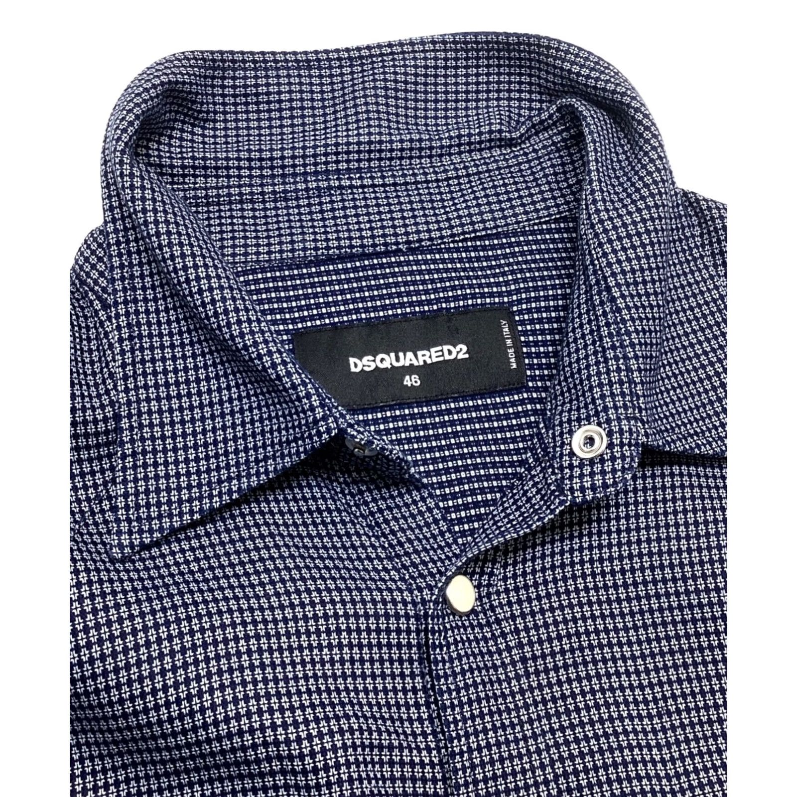 Dsquared2 DSQUARED2 Button-Up Shirt Navy Men 46 100% Cotton Western Style Size US XXL / EU 58 / 5 - 3 Thumbnail