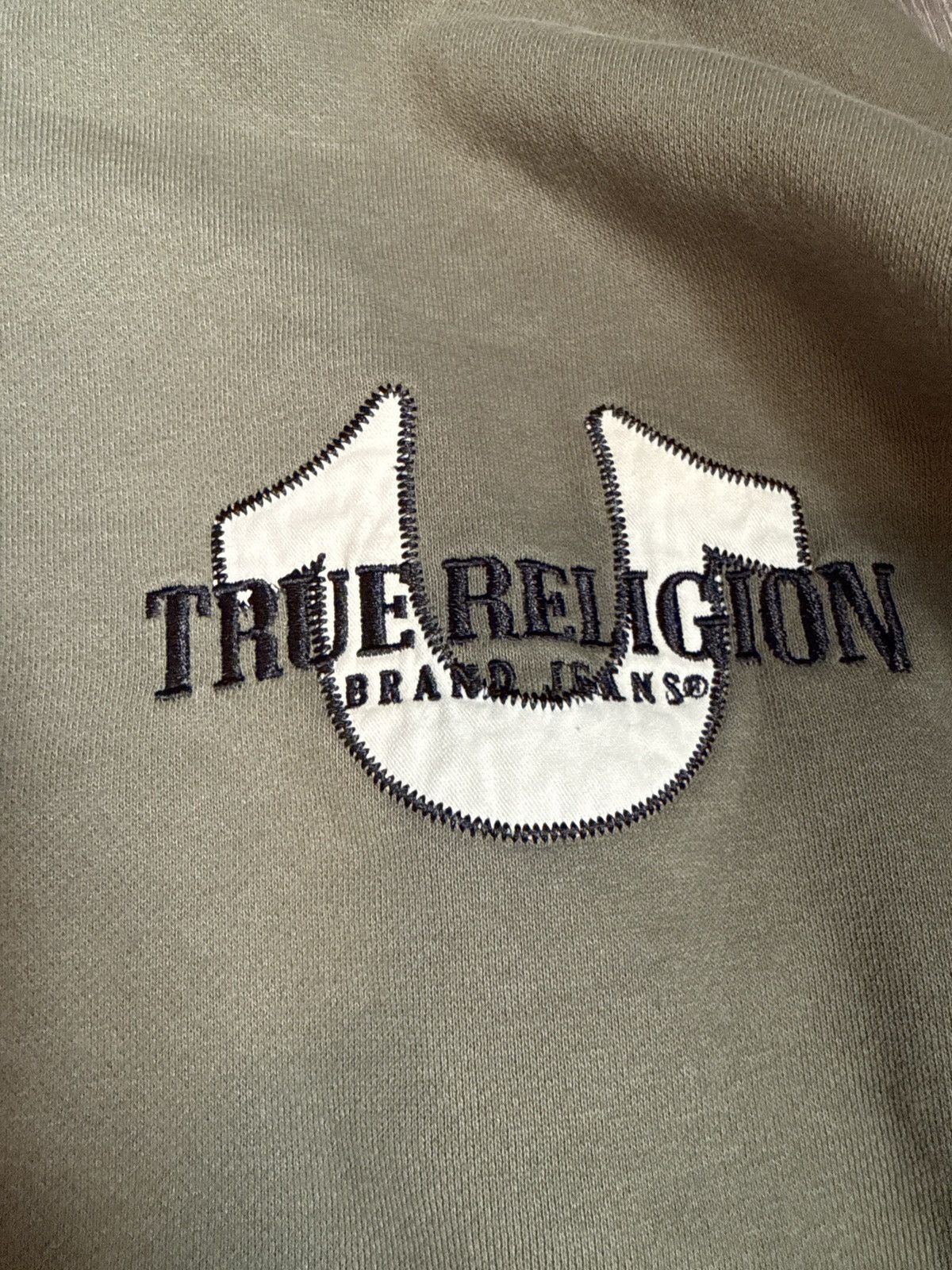True Religion True Religion Quarter Zip Hoodie Olive Size Large Stained Size US L / EU 52-54 / 3 - 2 Thumbnail