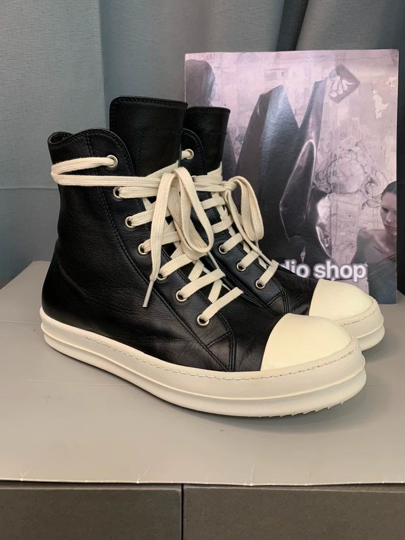 Rick Owens Rick Owens Black and white high-top sneakers Size US 8.5 / EU 41-42 - 2 Thumbnail