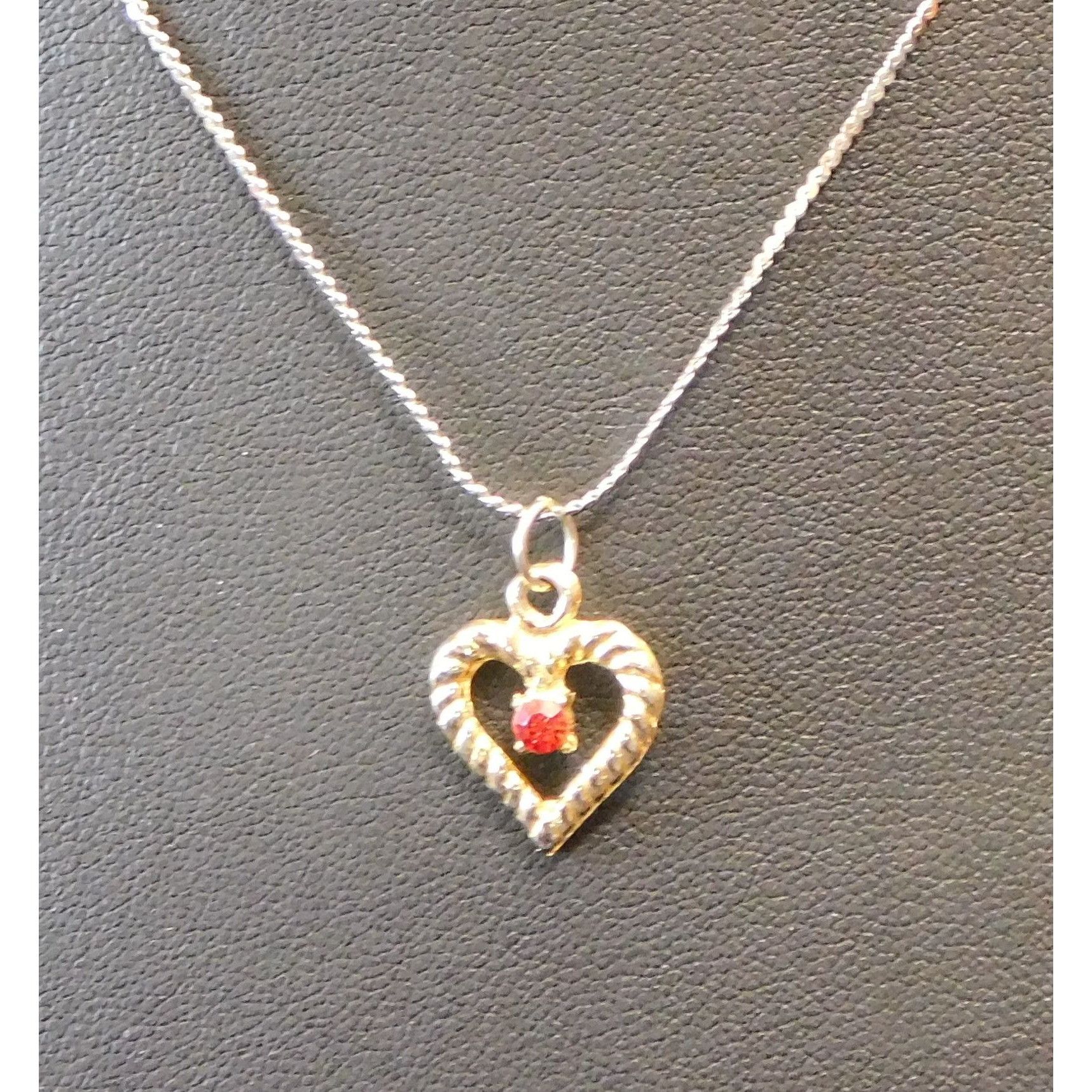 Other Romantic Gold Open Heart Pendant Necklace With Red Rhineston Size ONE SIZE - 3 Thumbnail
