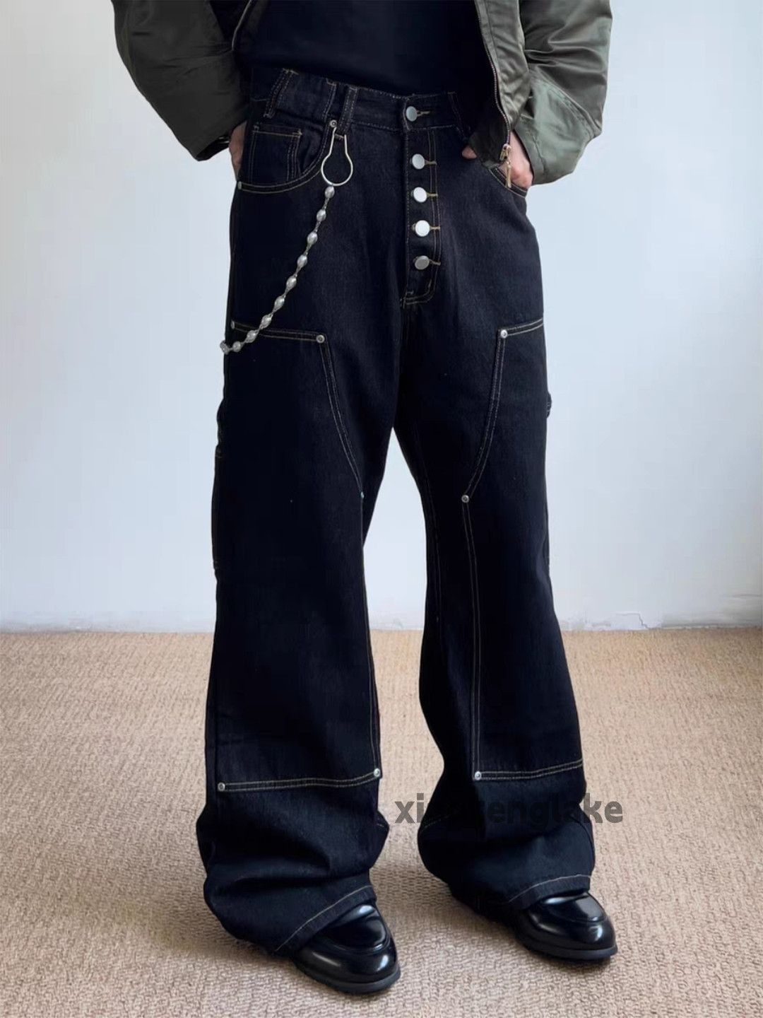 Jean xtl vintage loose baggy skate hiphop carpenter cargo jeans Size US 28 / EU 44 - 4 Thumbnail