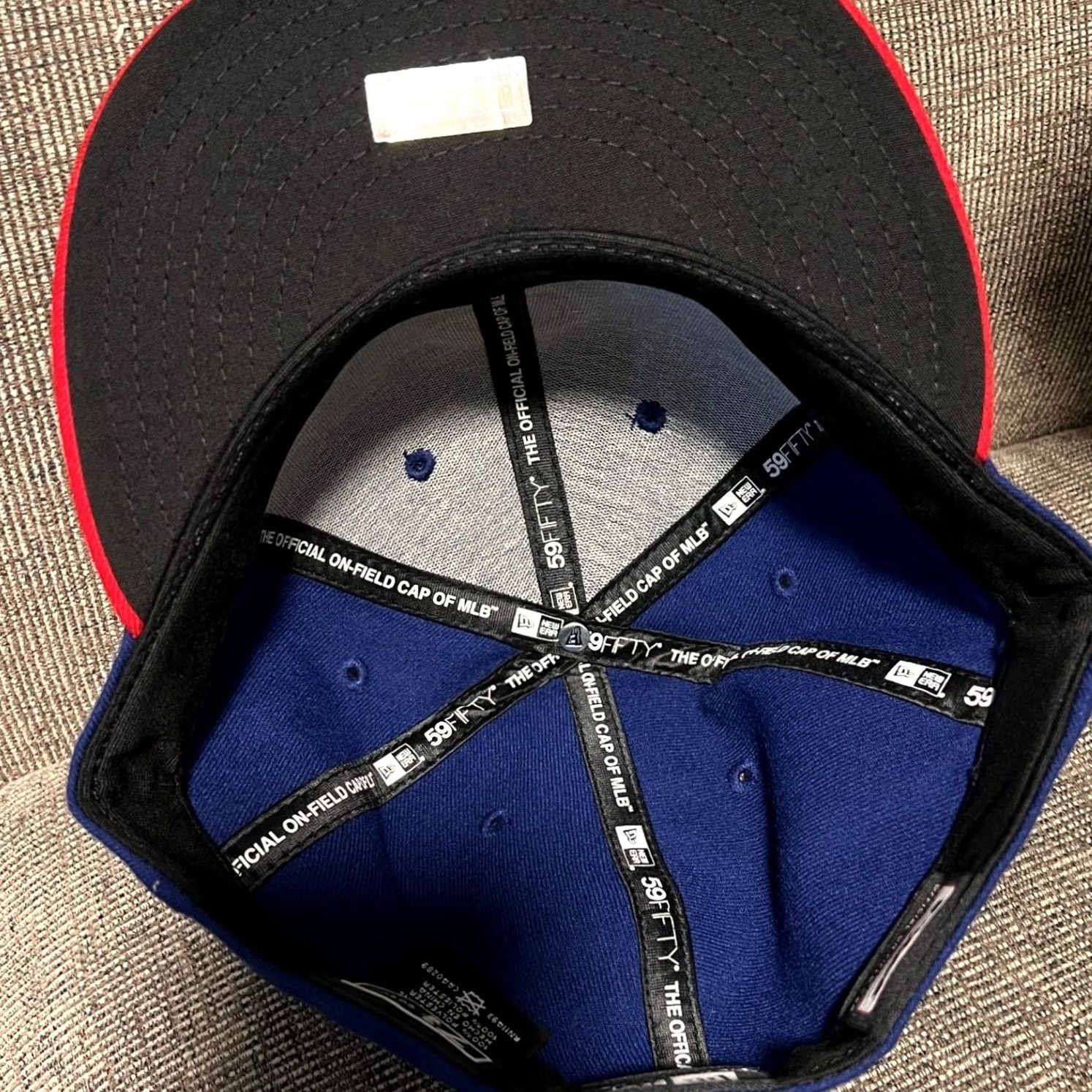 New Era New Era 59FIFTY Hat Mens 7 5/8 Blue Red Phillies On-field Cap MLB Fitted Cap Blue Red Size ONE SIZE - 7 Thumbnail