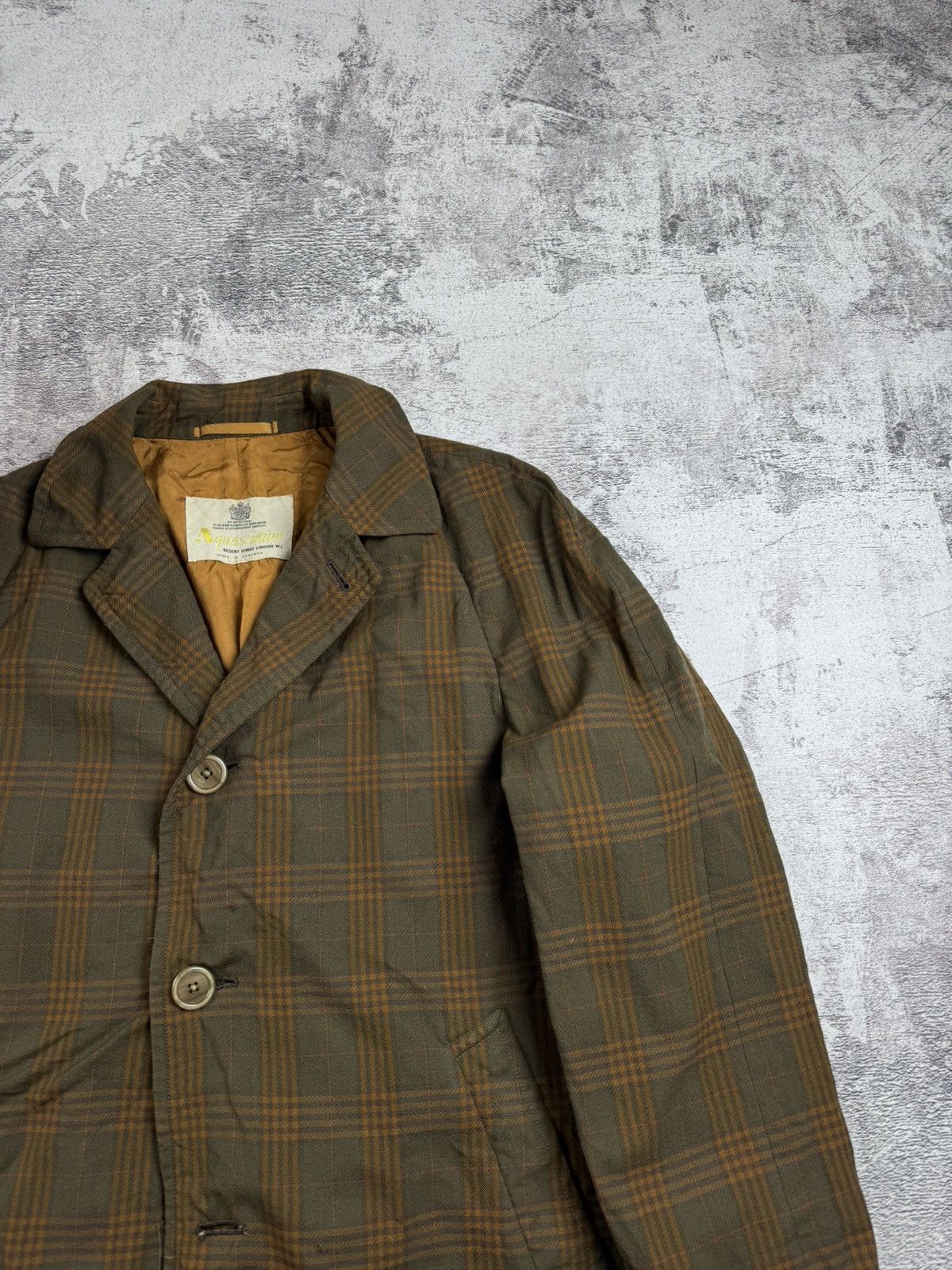 Aquascutum Aquascutum 90s Vintage Plaid Tweed Brown England Wool Button Trench Trench Coat Size L / US 10 / IT 46 - 6 Thumbnail