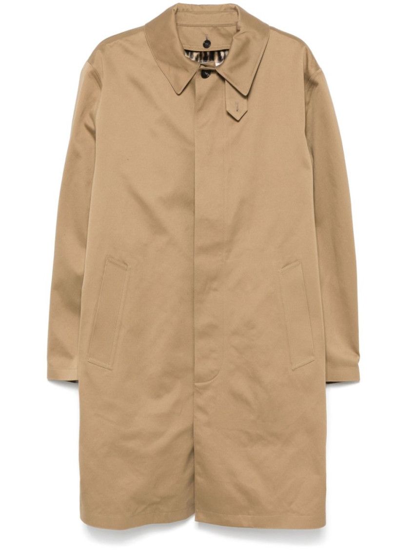 Saint Laurent Paris o1bcso1str0226 Coat In Cotton Gabardine in Beige Size US M / EU 48-50 / 2 - 1 Thumbnail