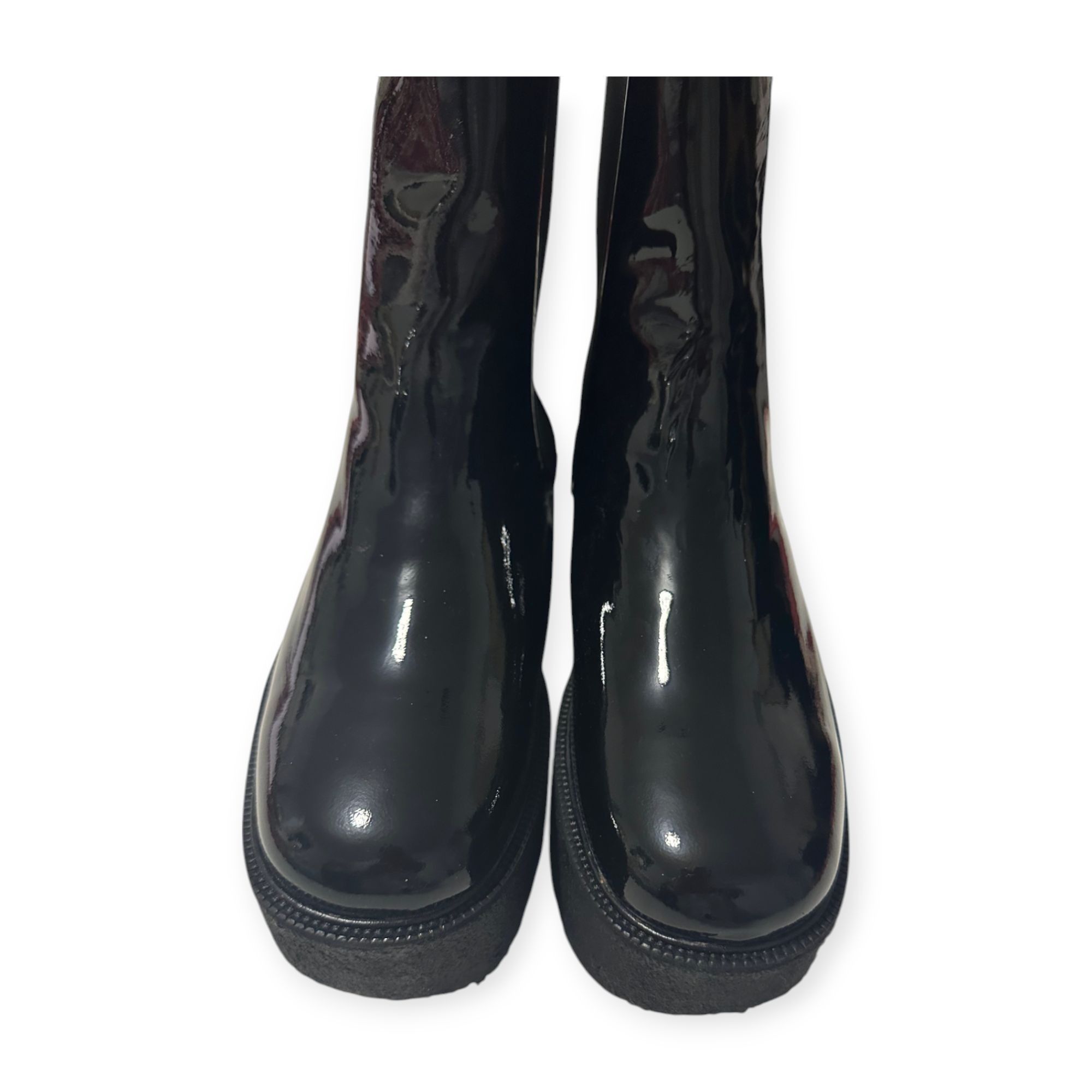 Staud Staud Palamino Black Patent Leather Platform Chelsea Boots, Size US 10 / IT 40 - 10 Thumbnail