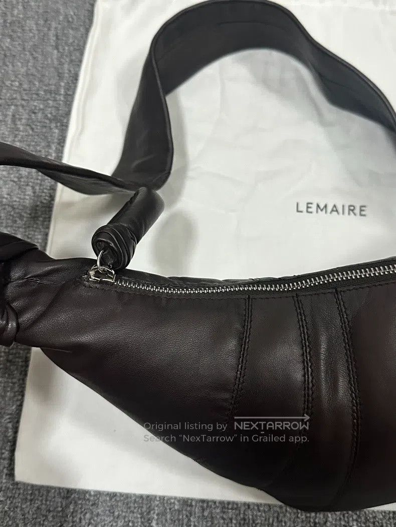 Lemaire LEMAIRE Small Dark Chocolate Lamb Leather Horn Bag Size ONE SIZE - 4 Thumbnail