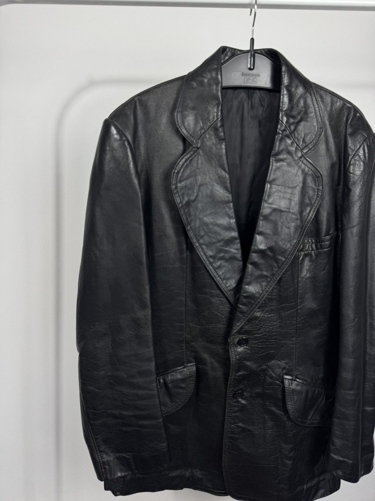Leather Vintage Heavy Black Leather Blazer Jacket Coat Retro Classic Size US L / EU 52-54 / 3 - 2 Thumbnail