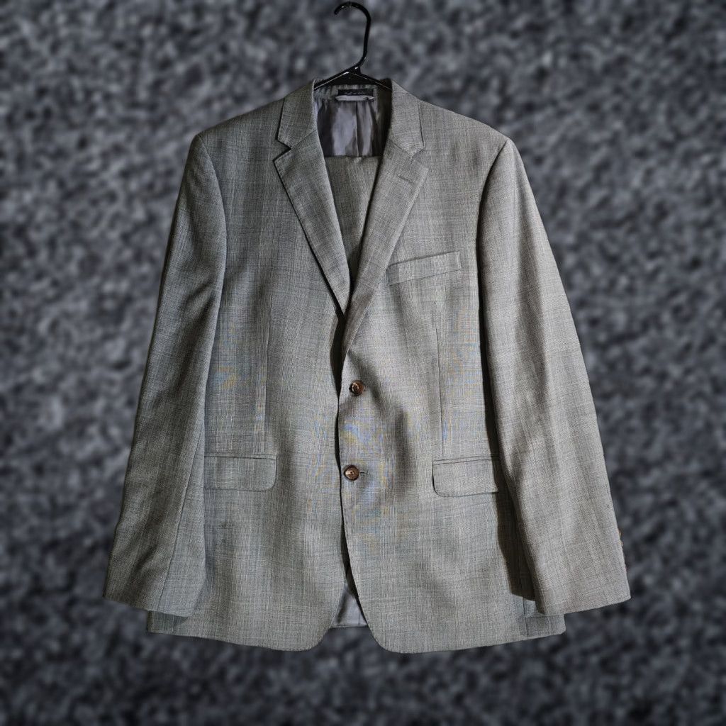 Ralph Lauren Lauren Ralph Lauren Black Label 2 Piece Suit Men 42R 36W 30L Solid Gray Slim Fit Size 42R - 1 Thumbnail