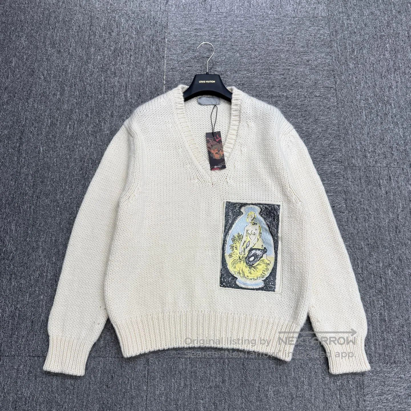 Dior Dior Embroidered mermaid V-neck wool knit sweater| Size US M / EU 48-50 / 2 - 1 Thumbnail